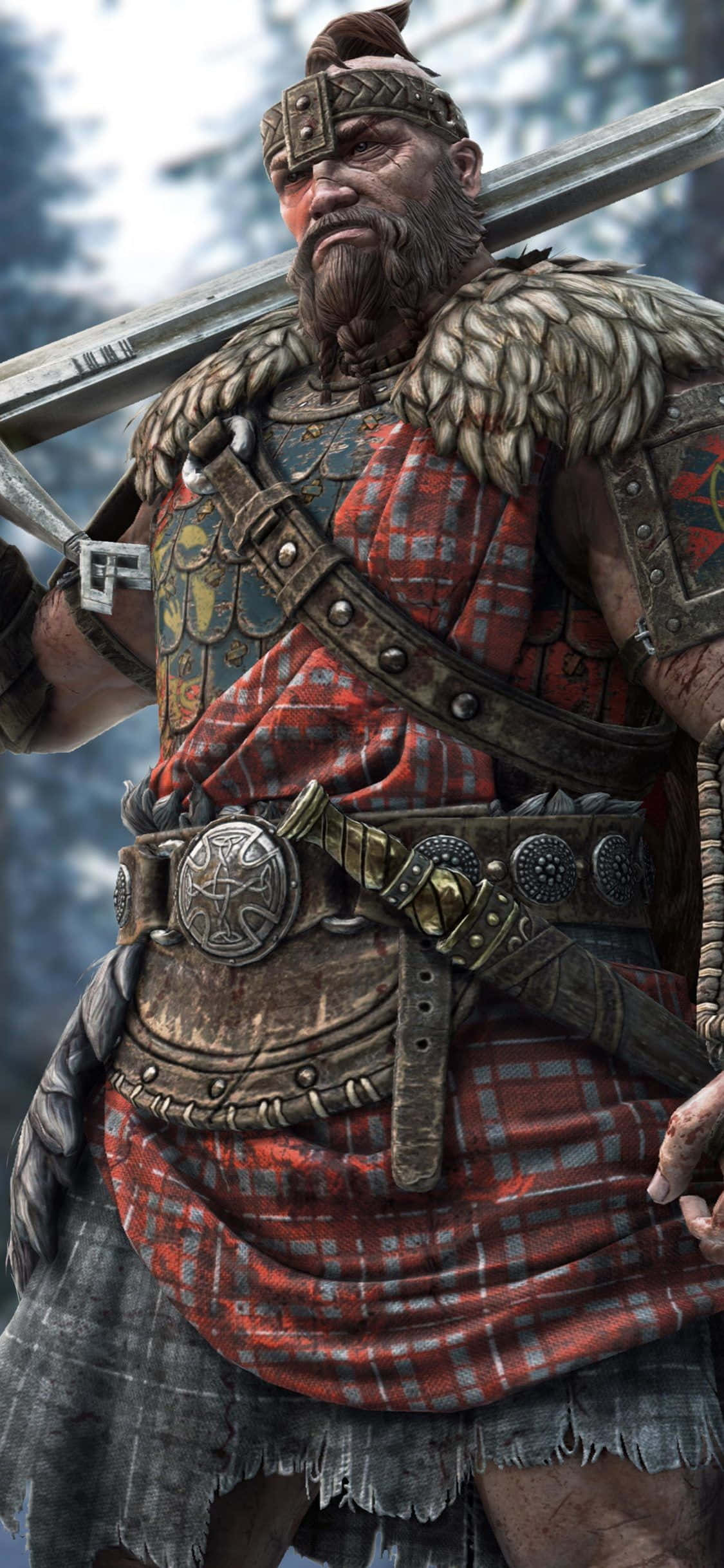 Сражайся как Горный воин в интенсивной онлайн-игре For Honor. Обои