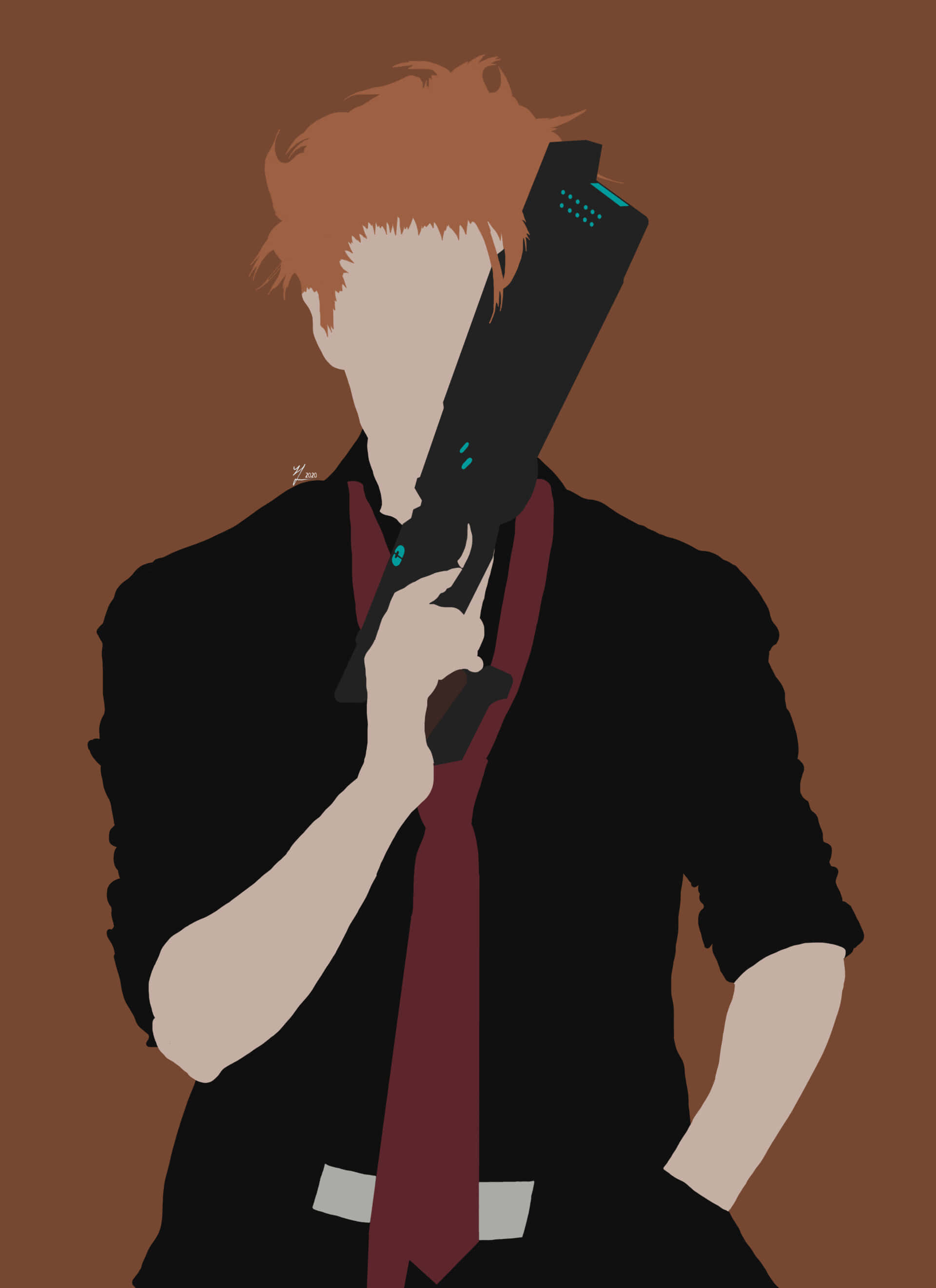 Сюсэй Кагари из Psycho-Pass с напряженным взглядом Обои