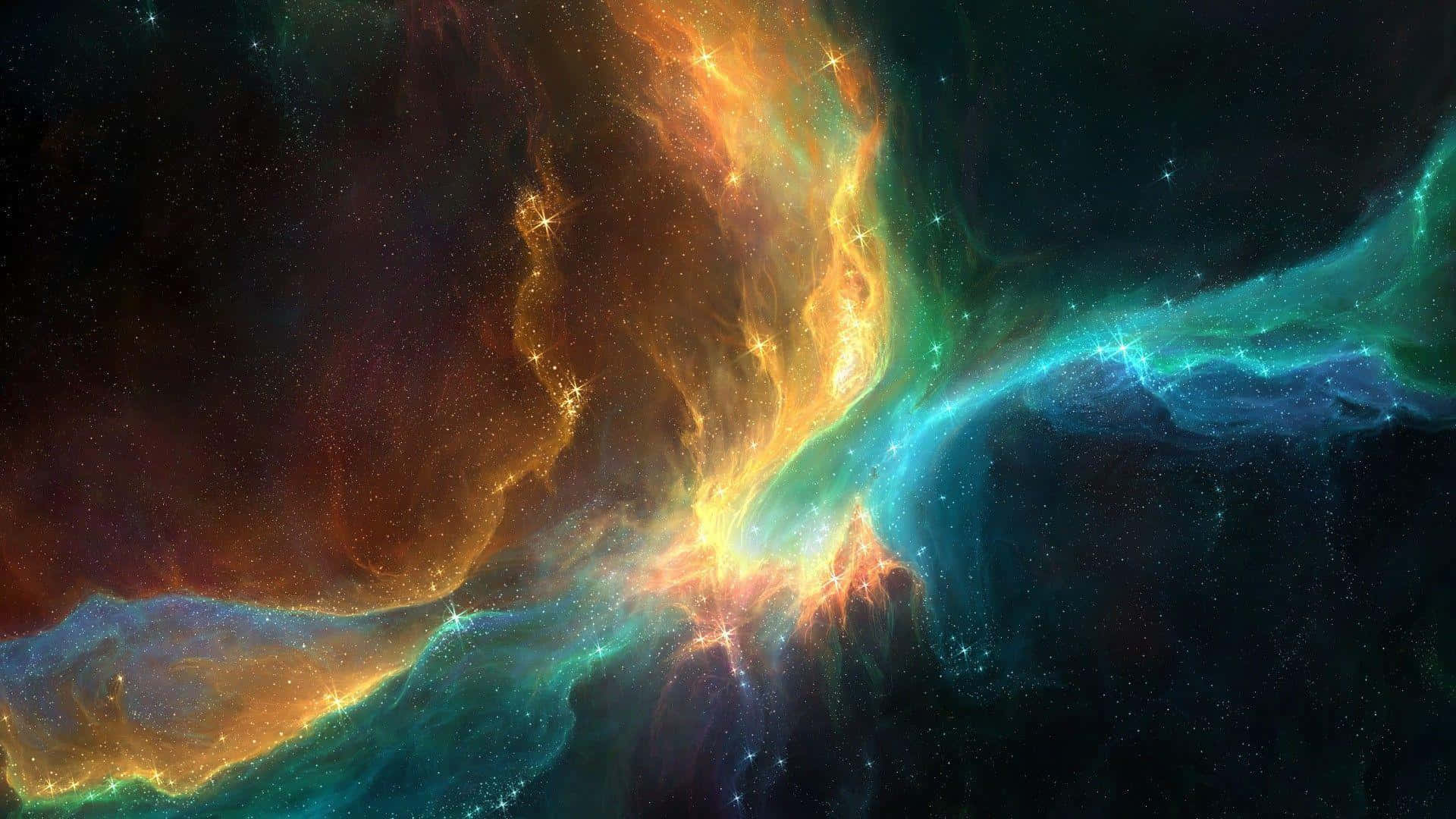 Таинственная темная туманность в глубинах космоса Обои