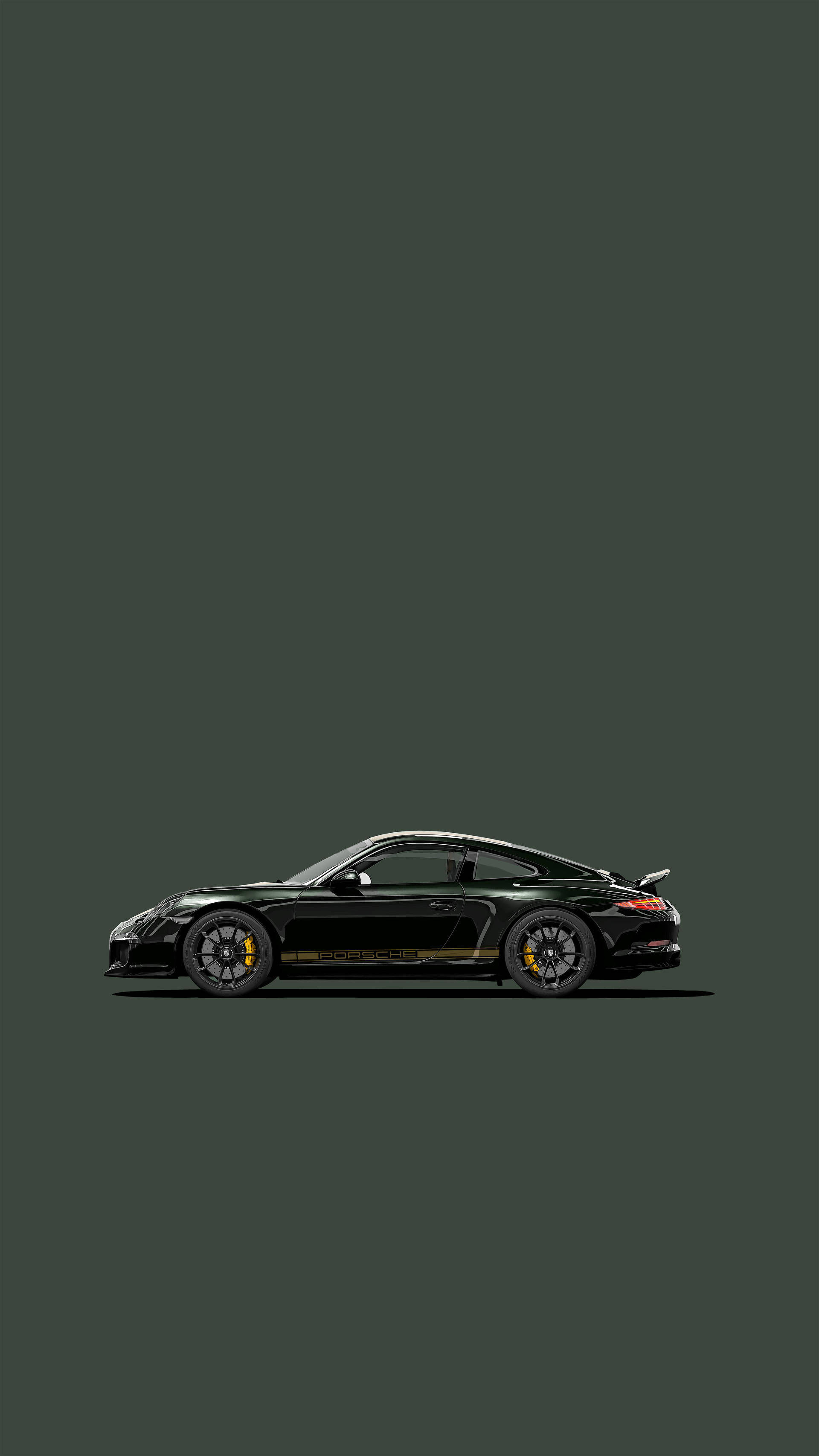 Темно-зеленый Porsche 911 арт