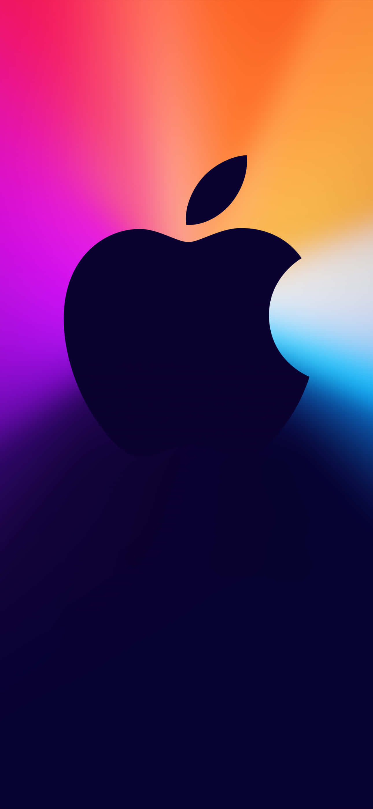 Темно-синий фон с логотипом Apple в стиле Pixel 3 Обои