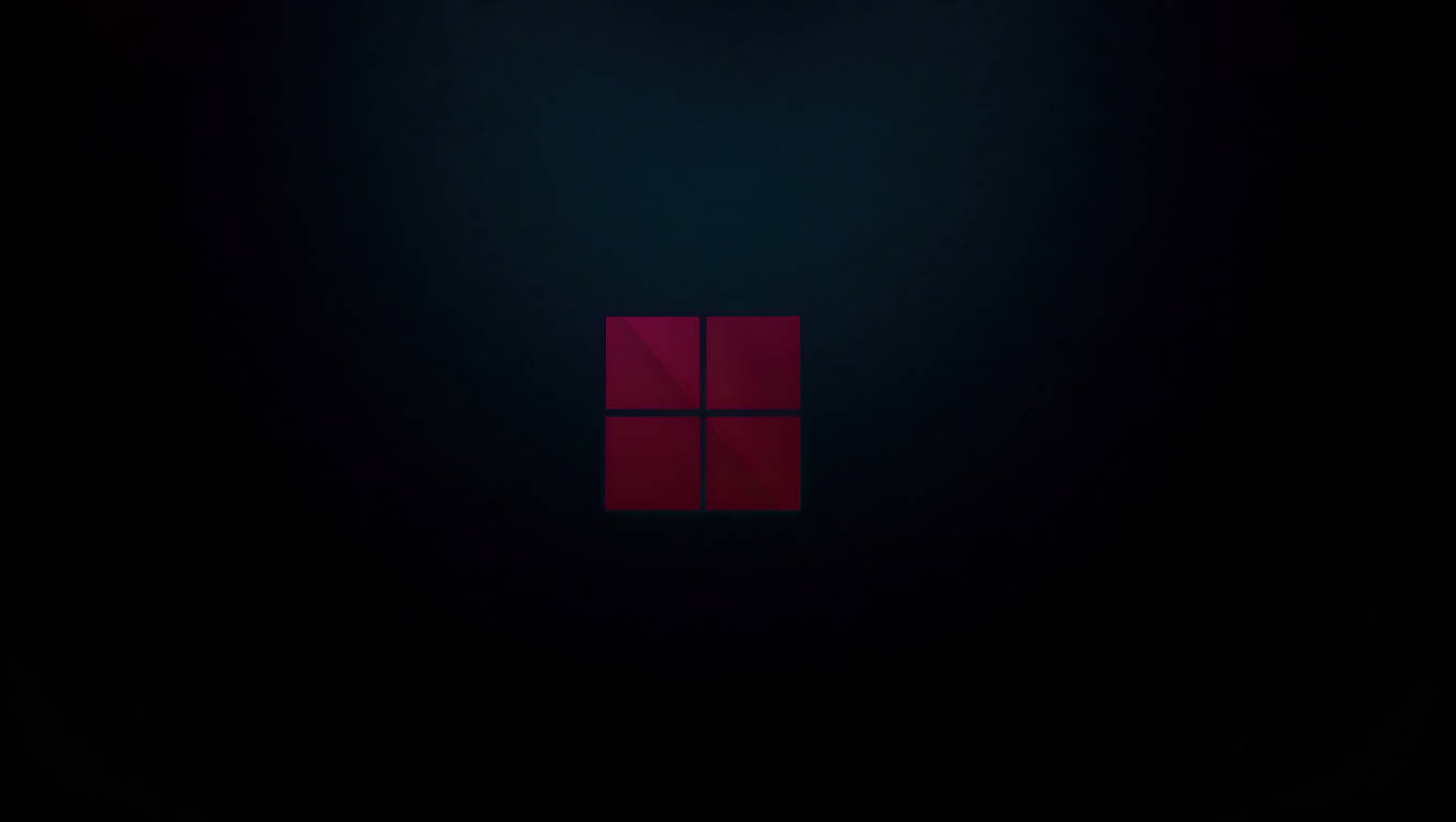 Темный ноутбук с логотипом Windows 11 Обои