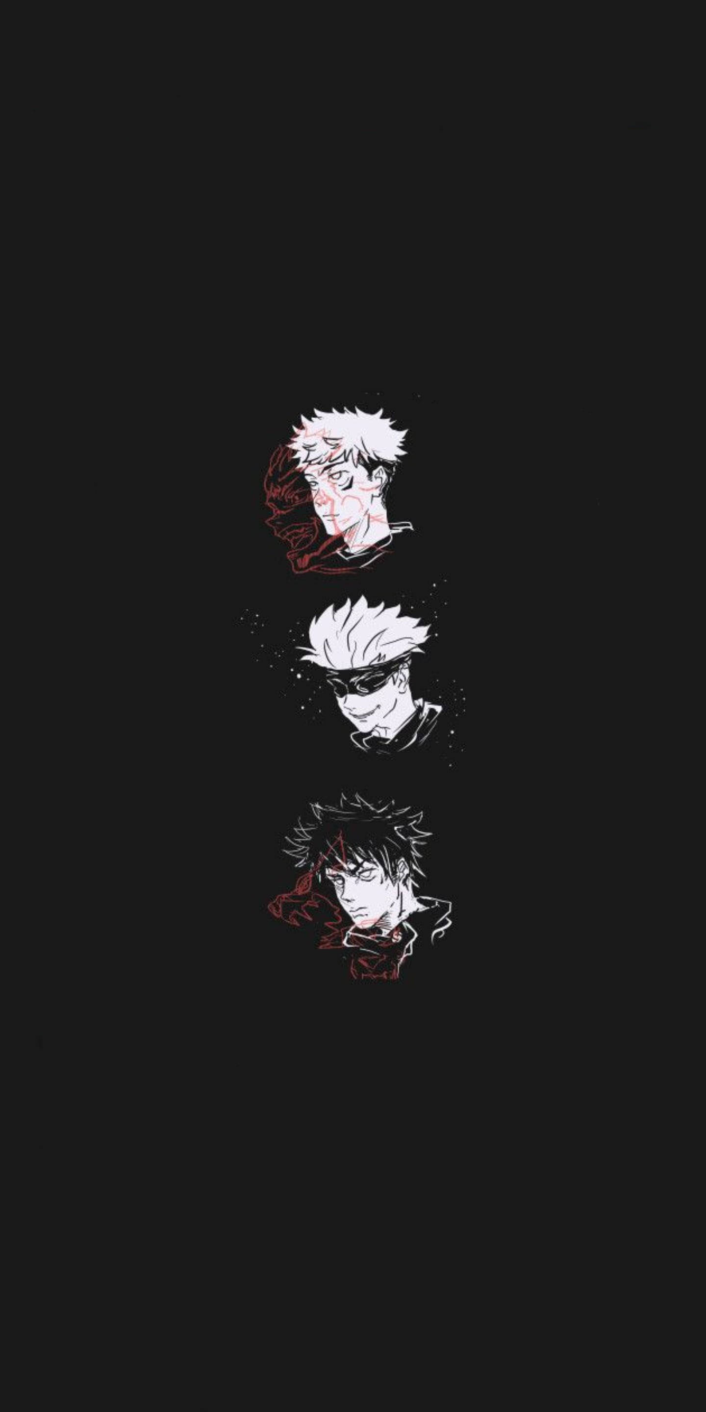 Трио персонажей Jujutsu Kaisen iPhone Обои