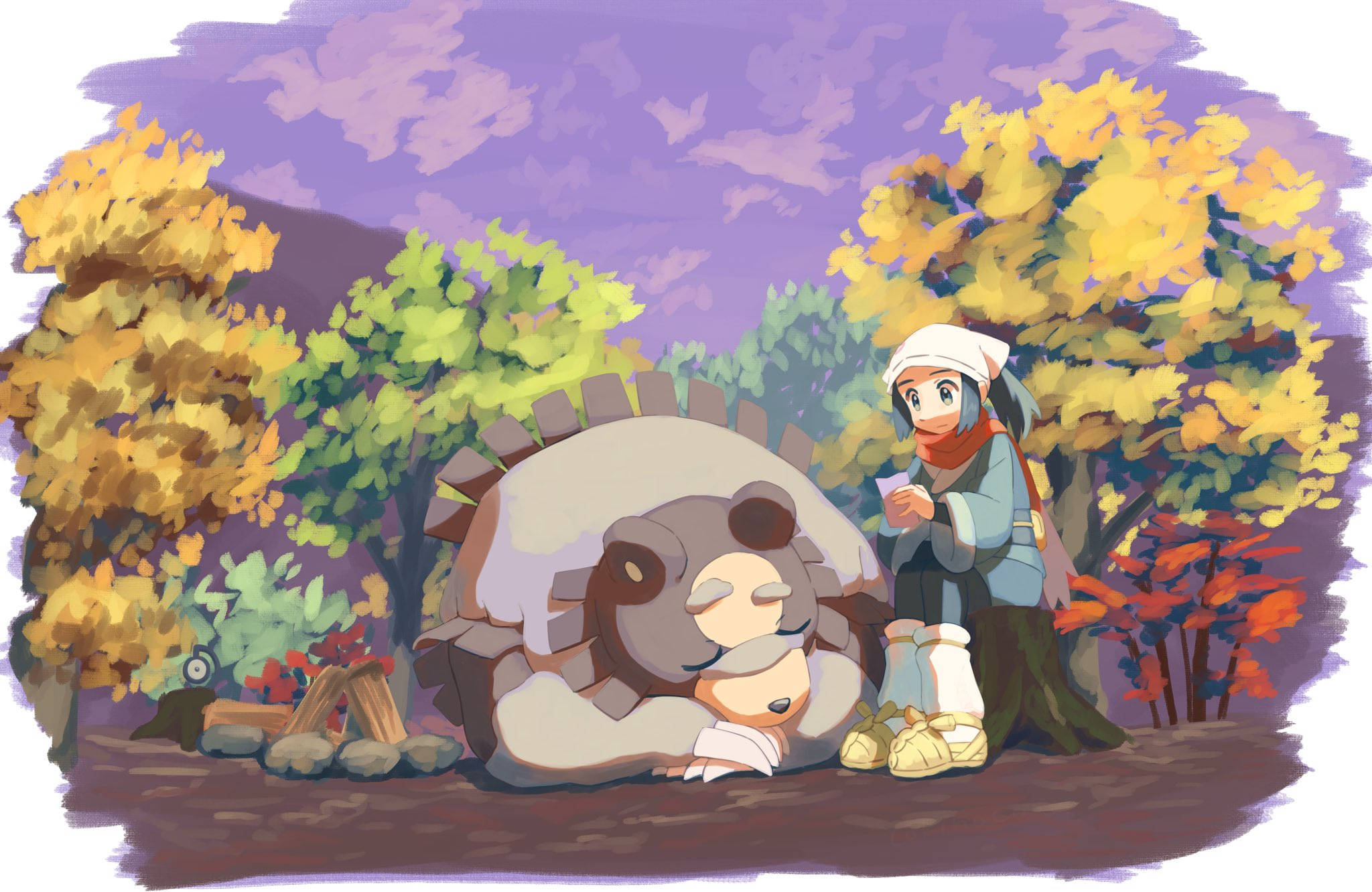 Урсалуна и Акари Pokémon Legends Arceus Обои