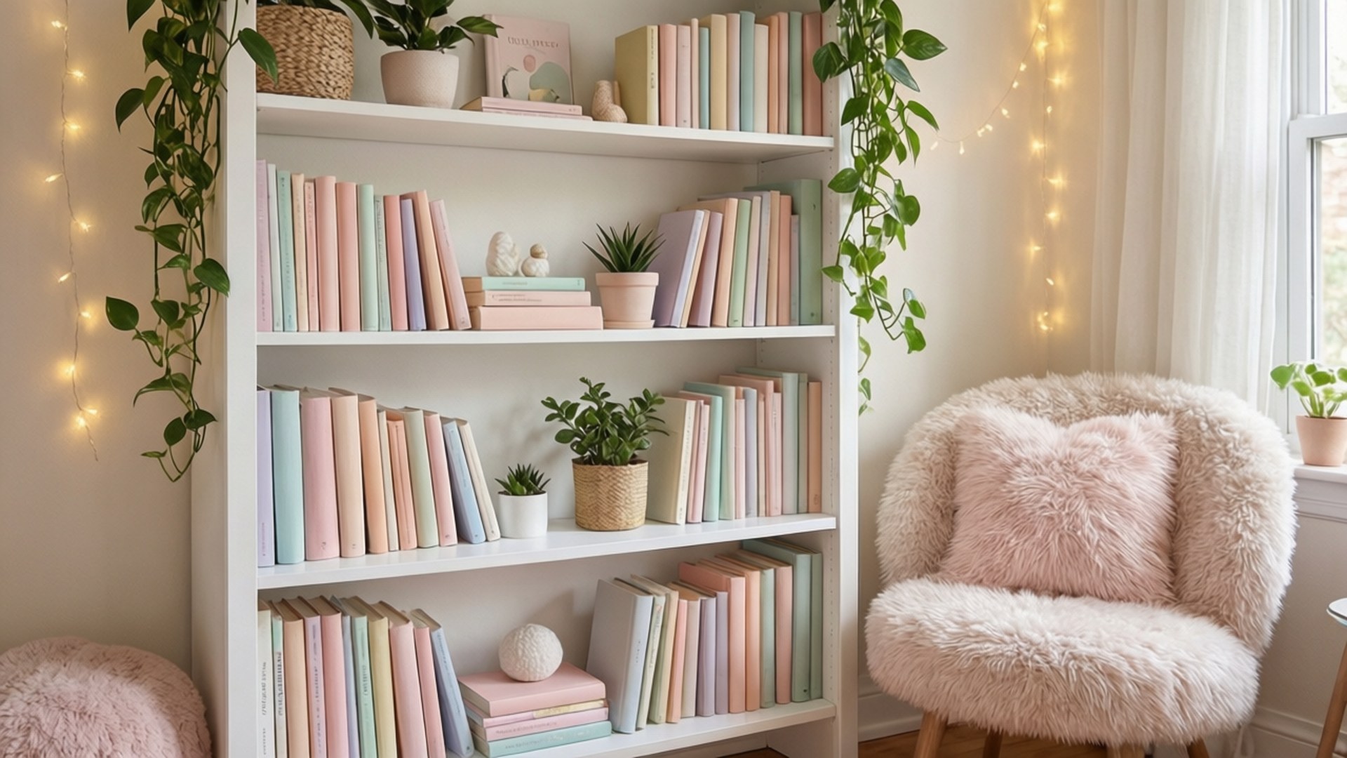 Уютный книжный уголок Обои