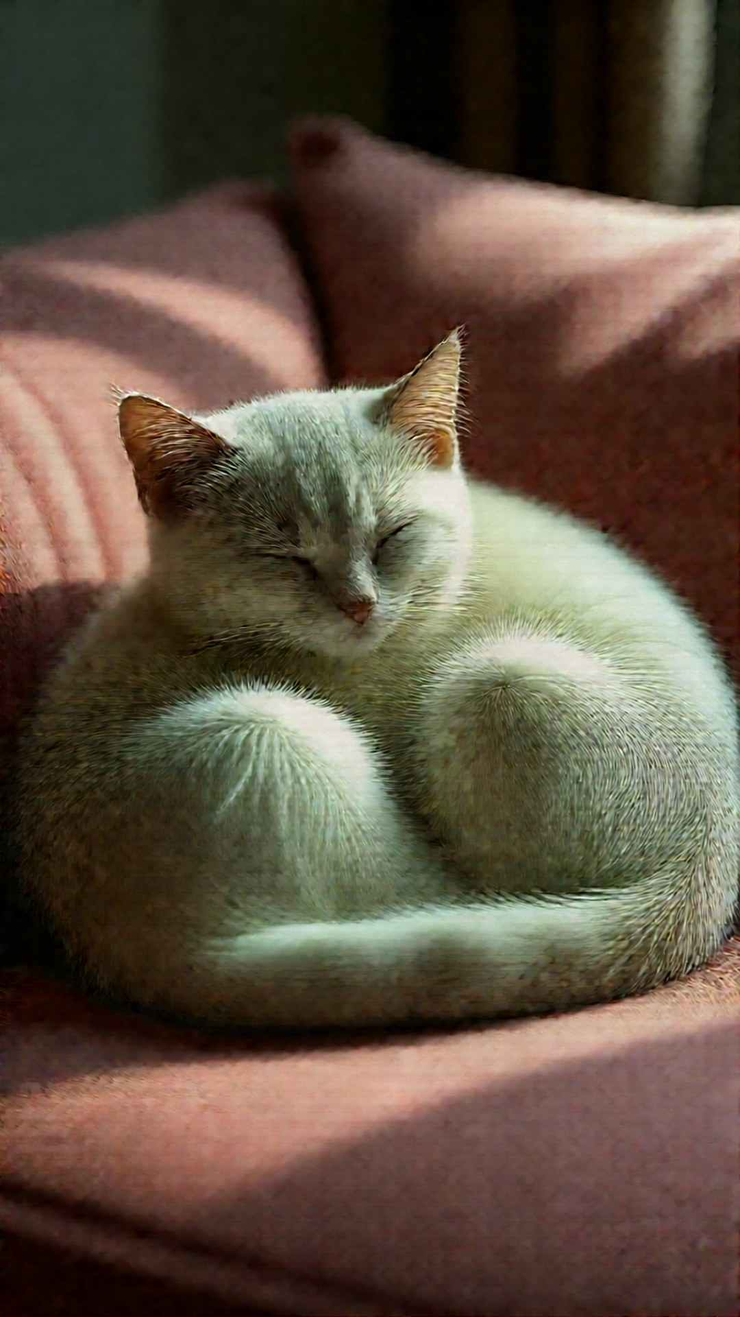 Уютный кошачий сон Обои