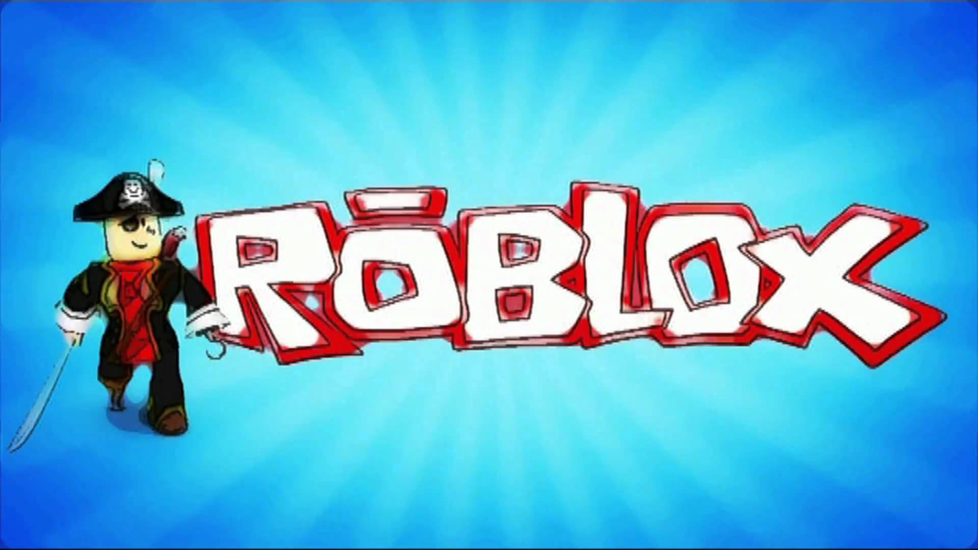 Креативные обои с логотипом и дизайном аватара-пирата из Roblox.