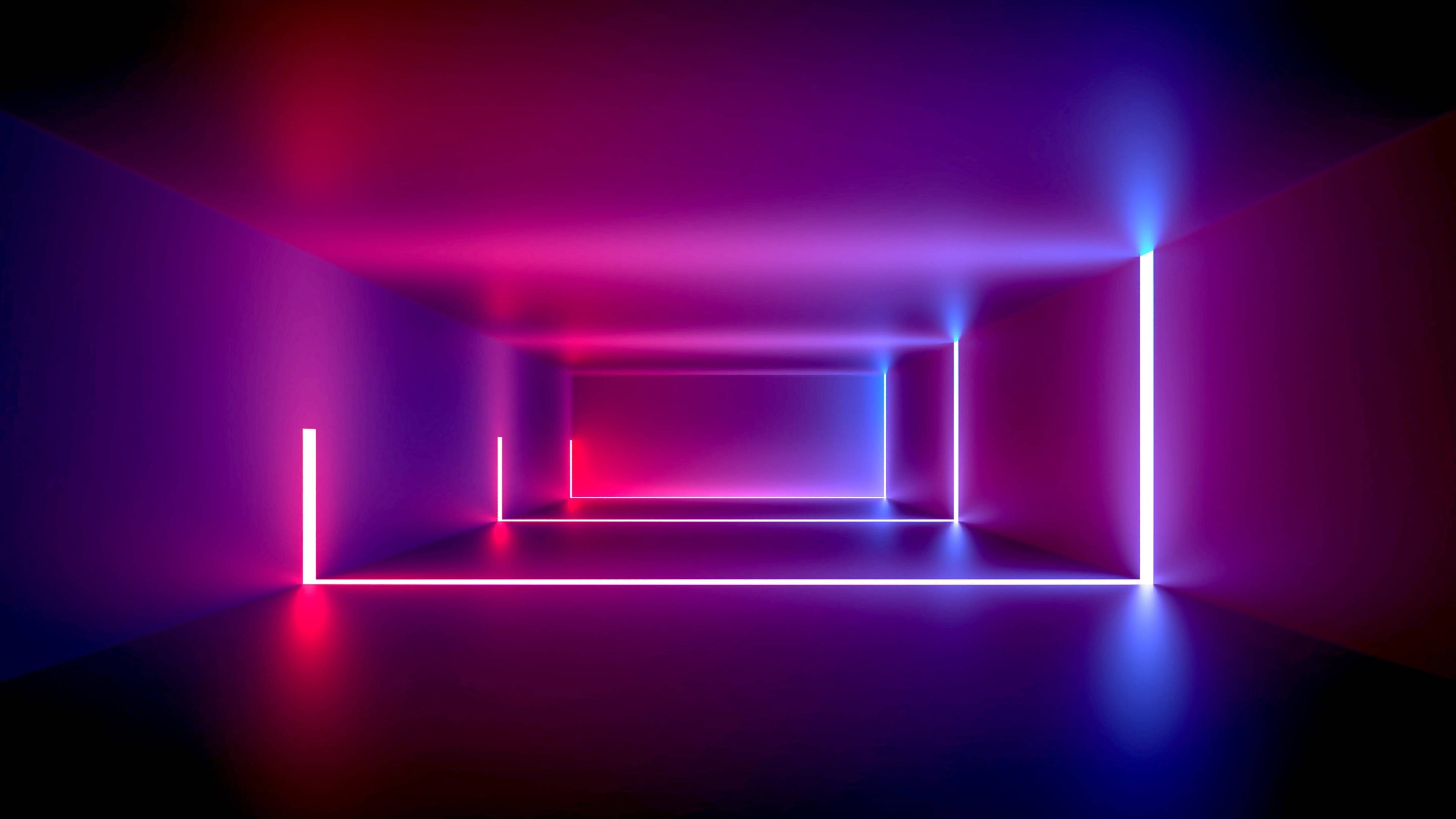 Фиолетовая комната с LED-подсветкой 4K Обои