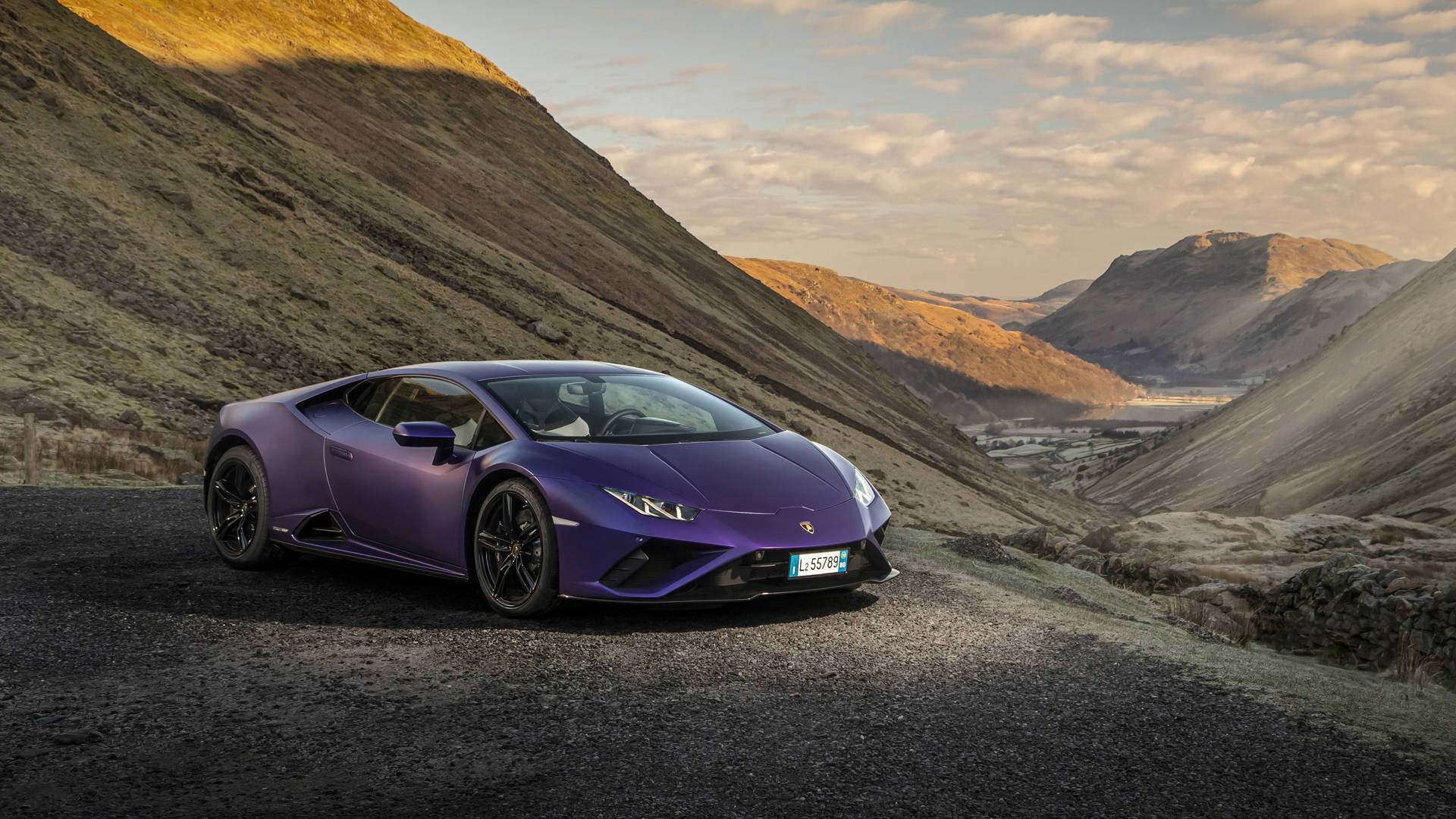 Фиолетовый Lamborghini Huracán 4K для ноутбука