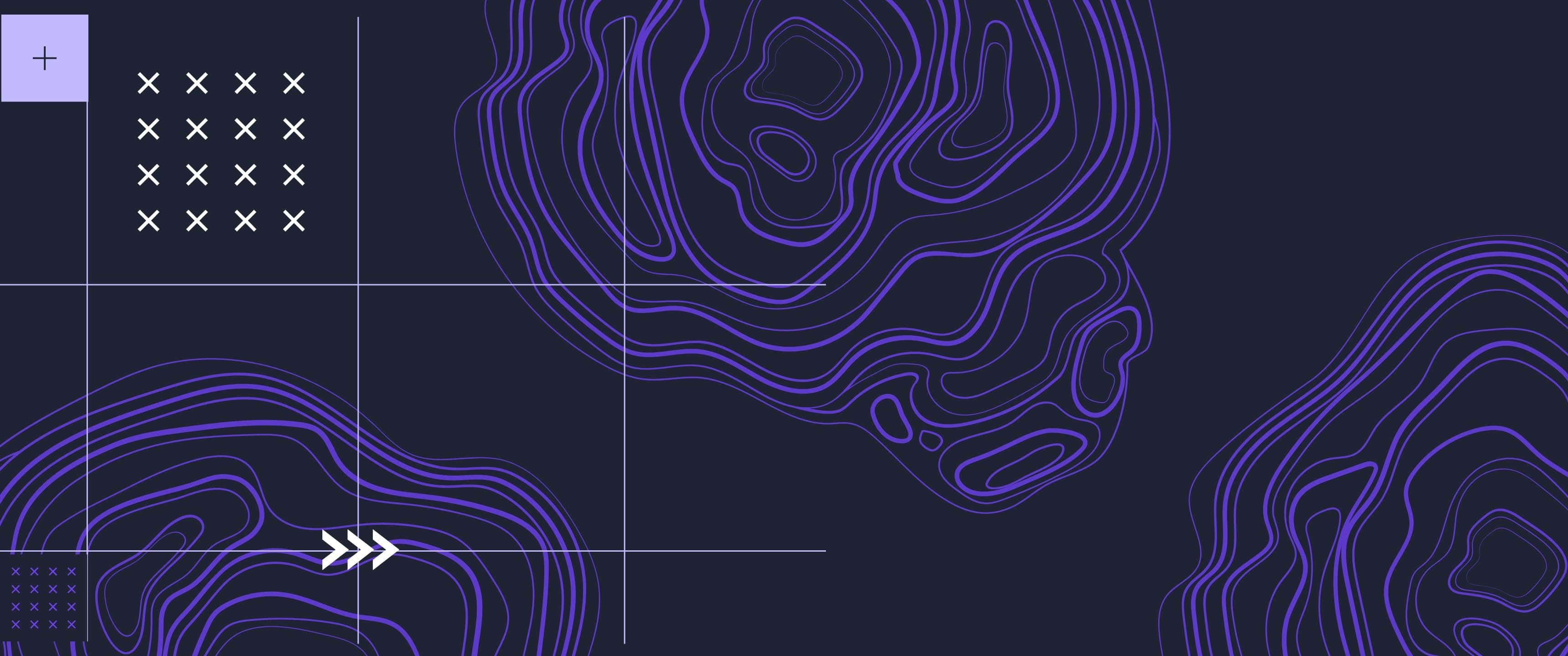 фиолетовый и черный абстрактный узор с фиолетовой линией Обои