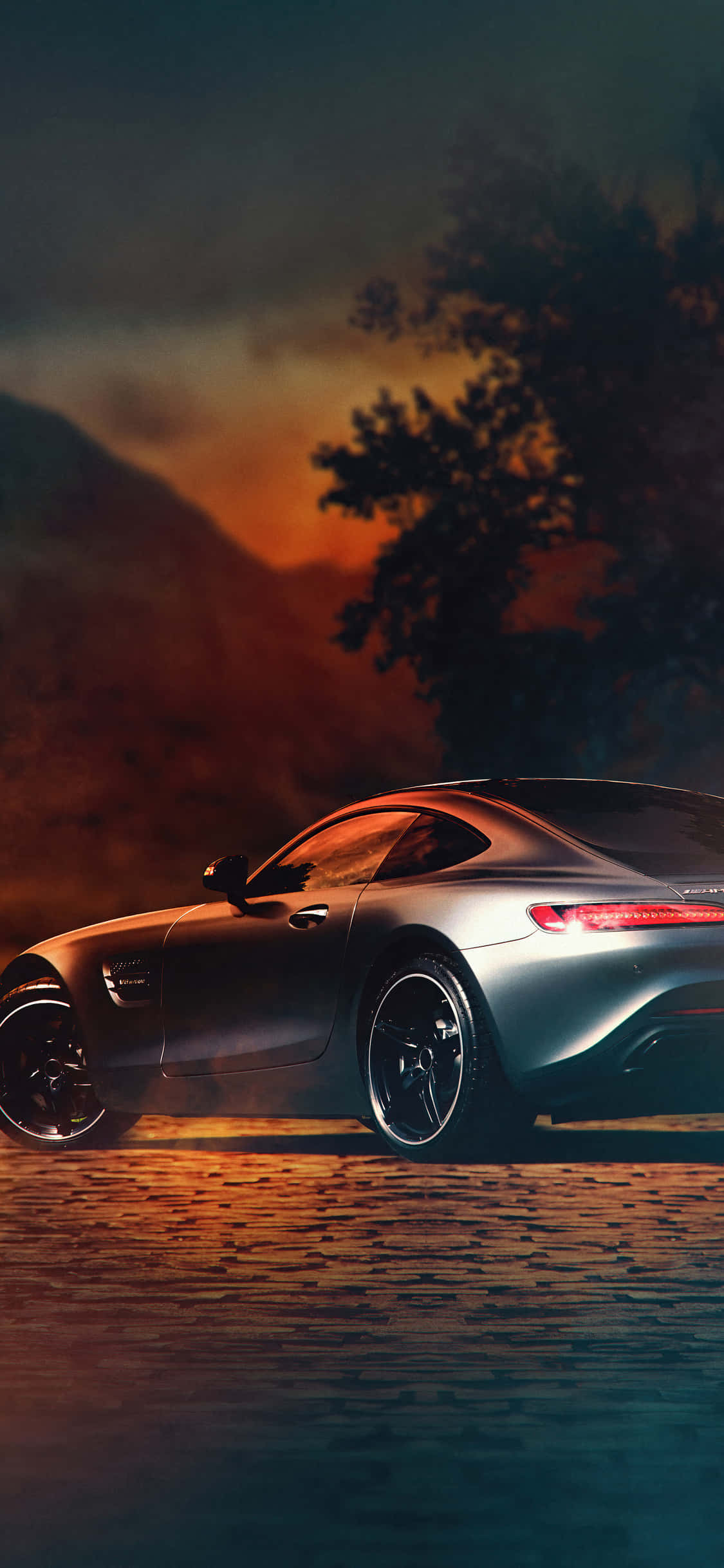 iPhone X Amg Gt-r Background & Silver AMG GT C Обои