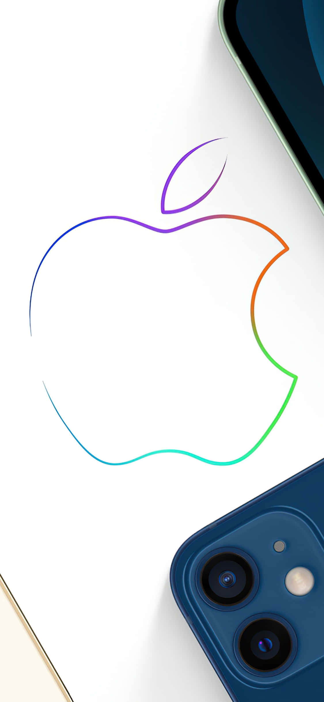 Фон iPhone Xs Max Apple с цветным контуром Обои