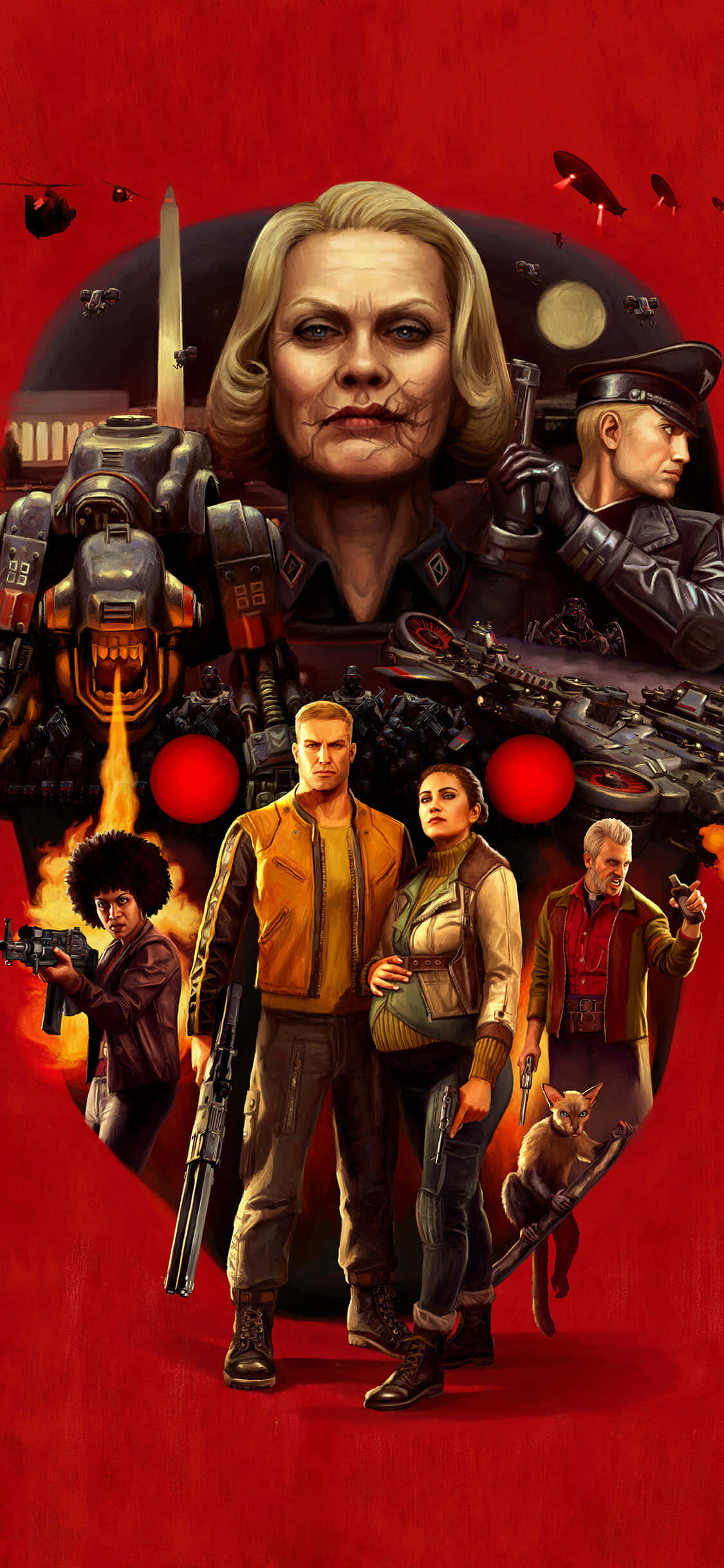 Фон iPhone Xs с постером Wolfenstein II Обои