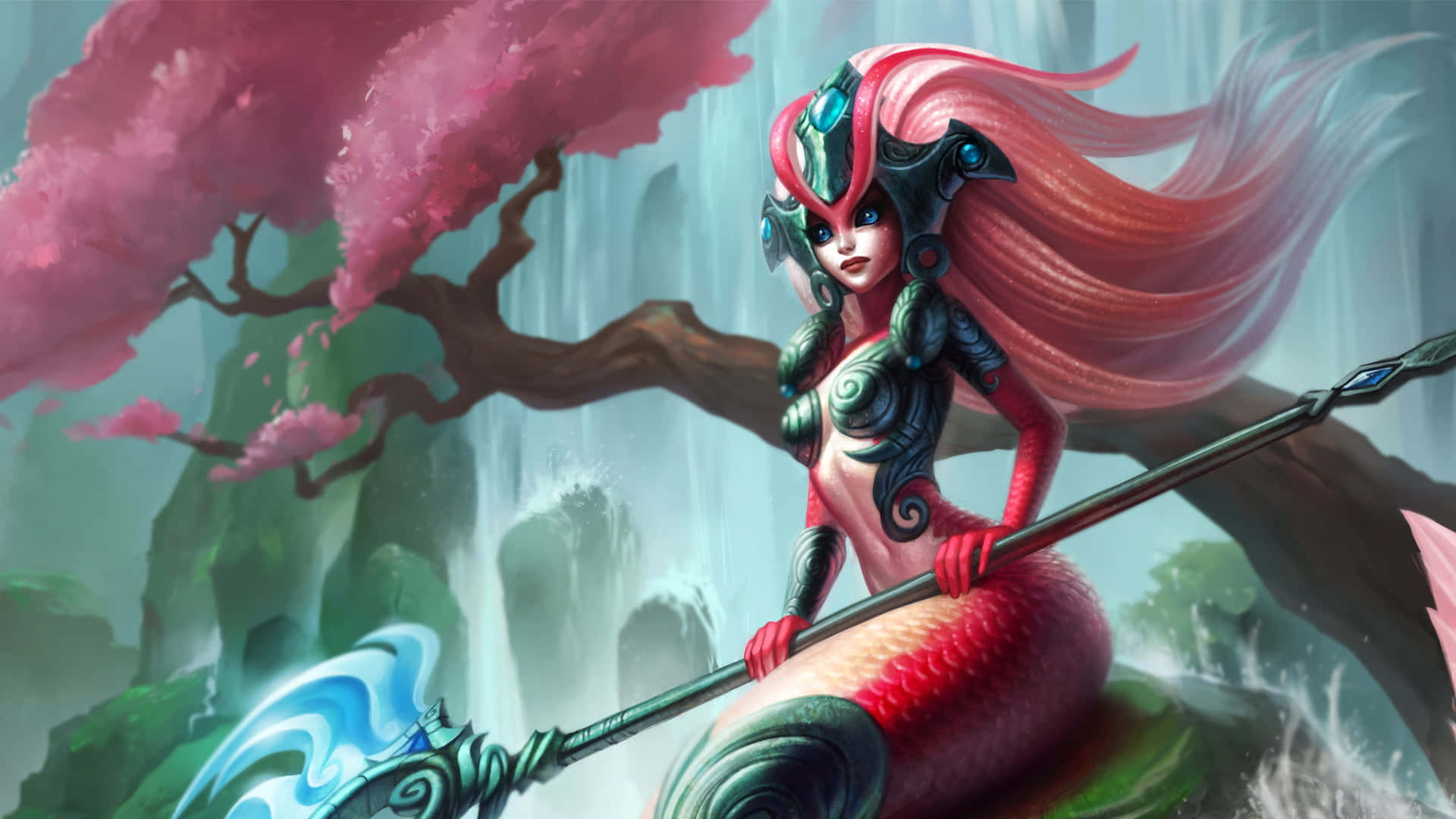 Цветная картинка русалки из League of Legends Обои