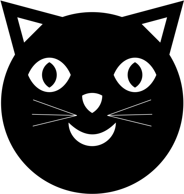 Черная кошка графическая иконка Обои