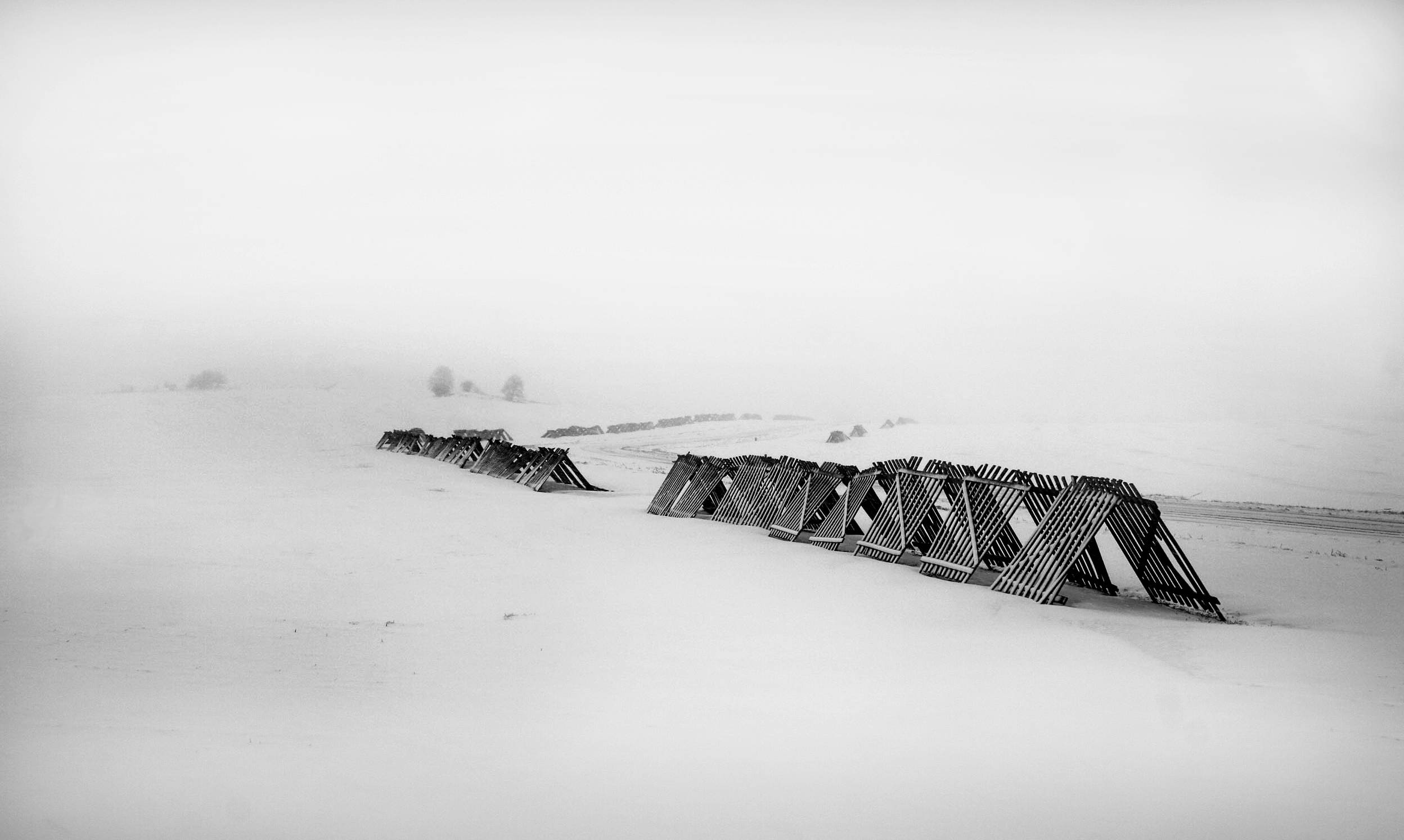 Черно-белая холодная фотография Обои