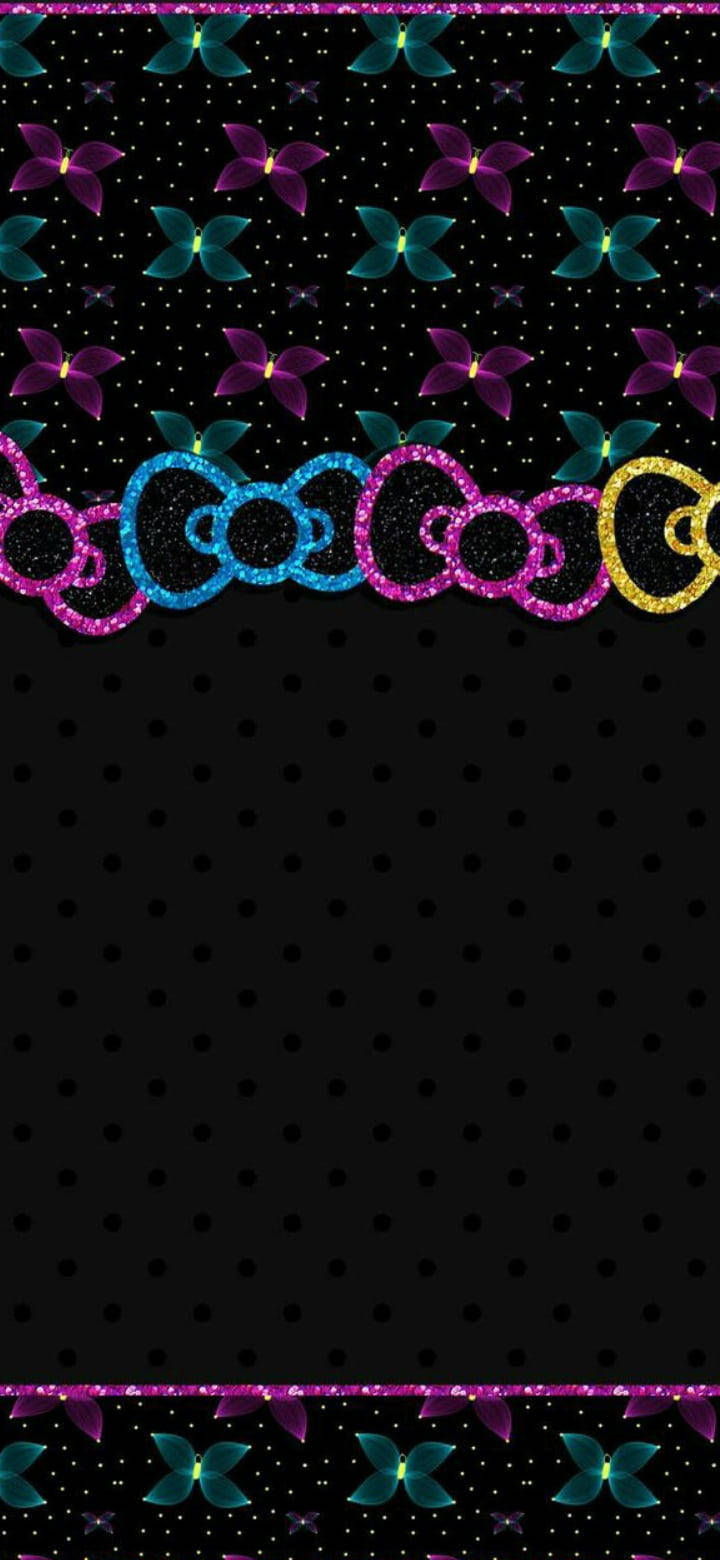 Черные бантики Hello Kitty Обои