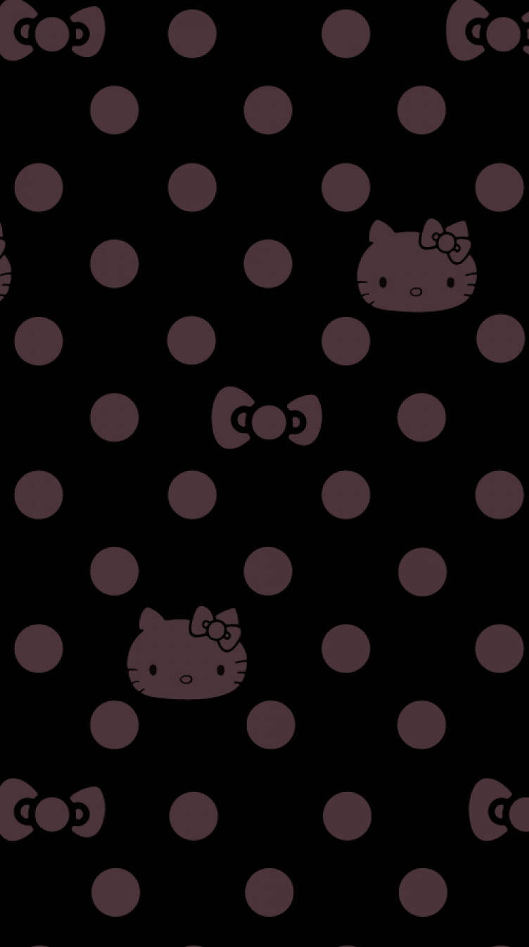 Черные и фиолетовые точки Hello Kitty Обои