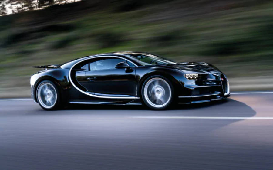 Черный Bugatti Chiron 4K Обои