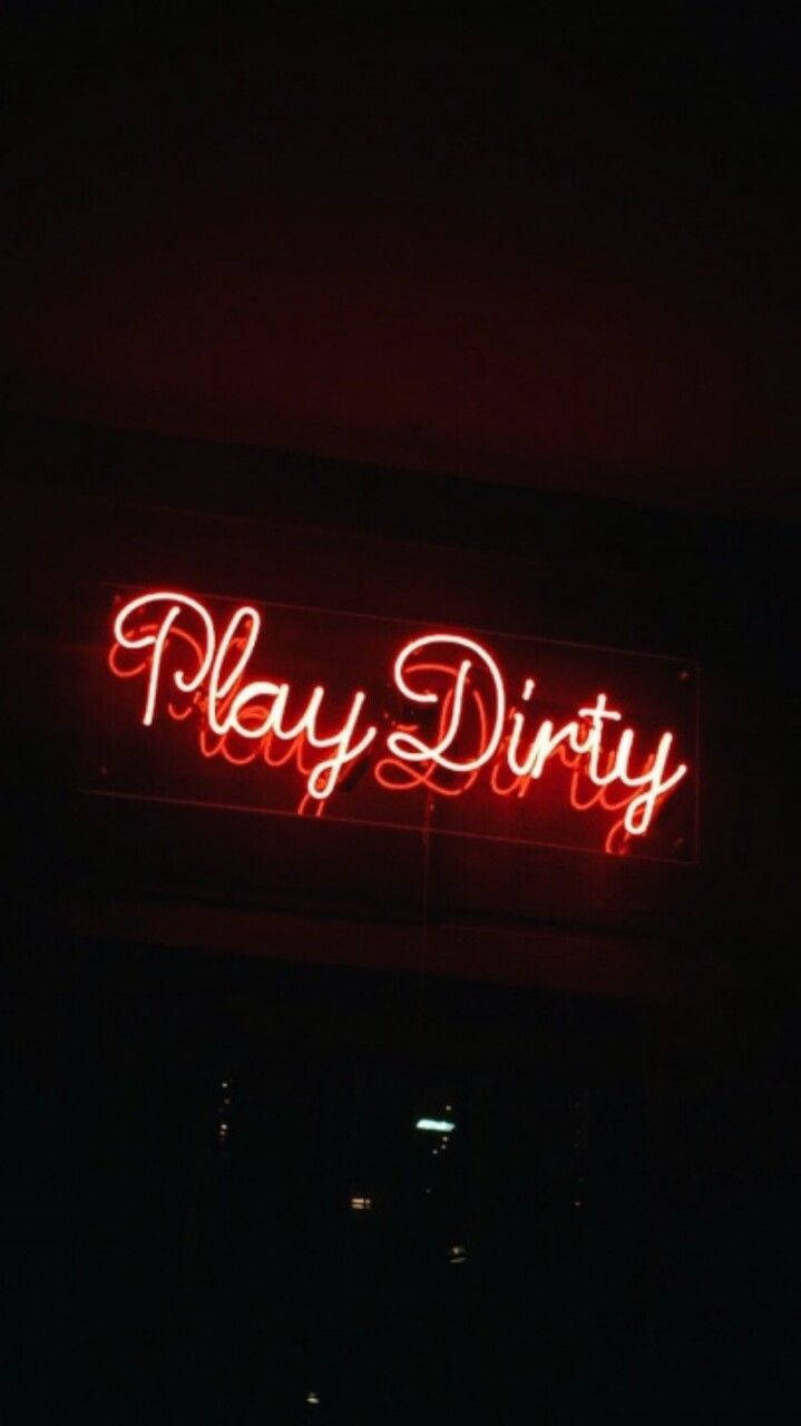 Черный неон Эстетика Play Dirty Обои
