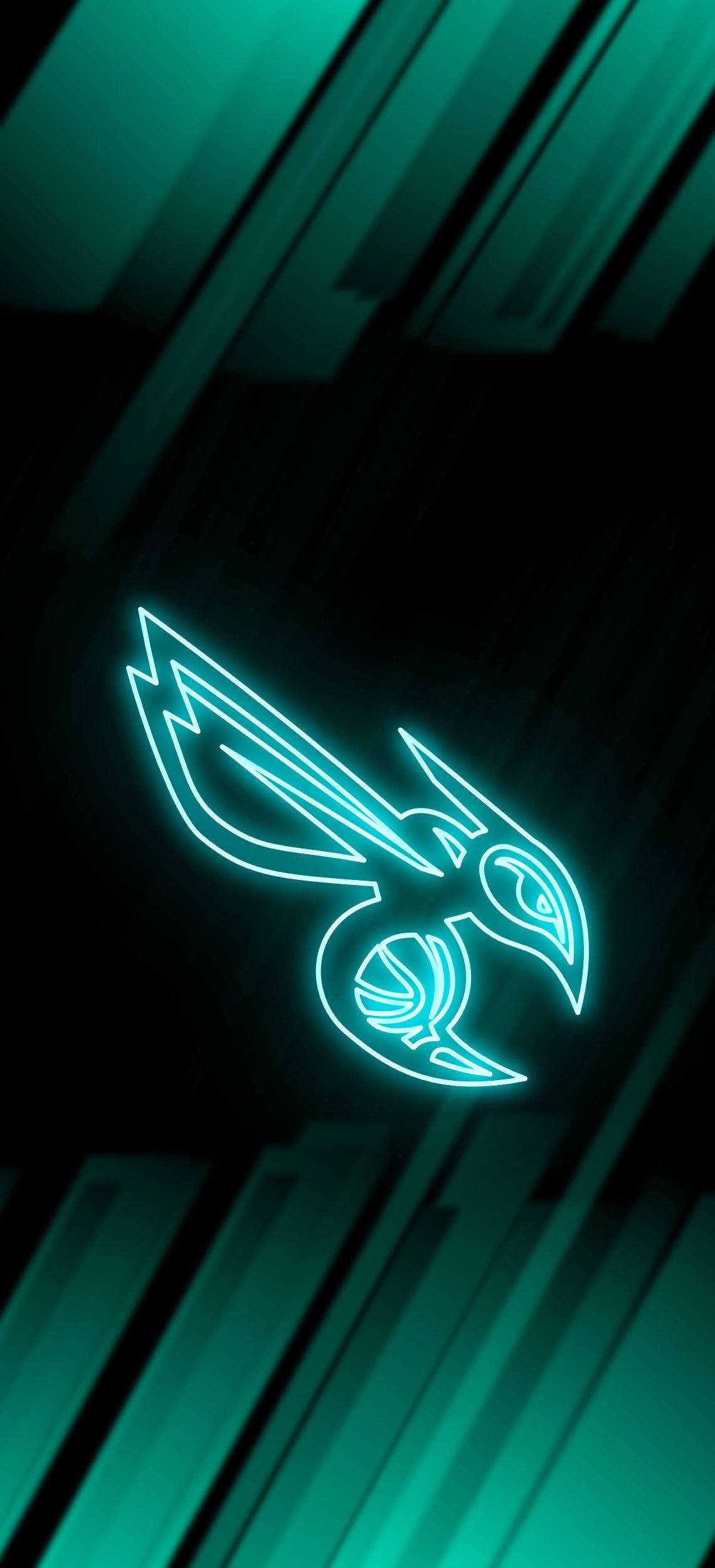Charlotte Hornets Emblem In Neon Green Обои
