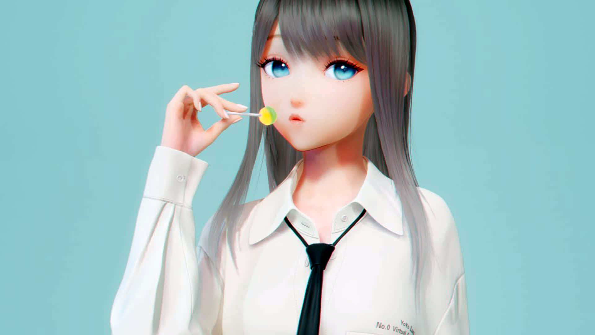 Школьница 3D аниме Обои
