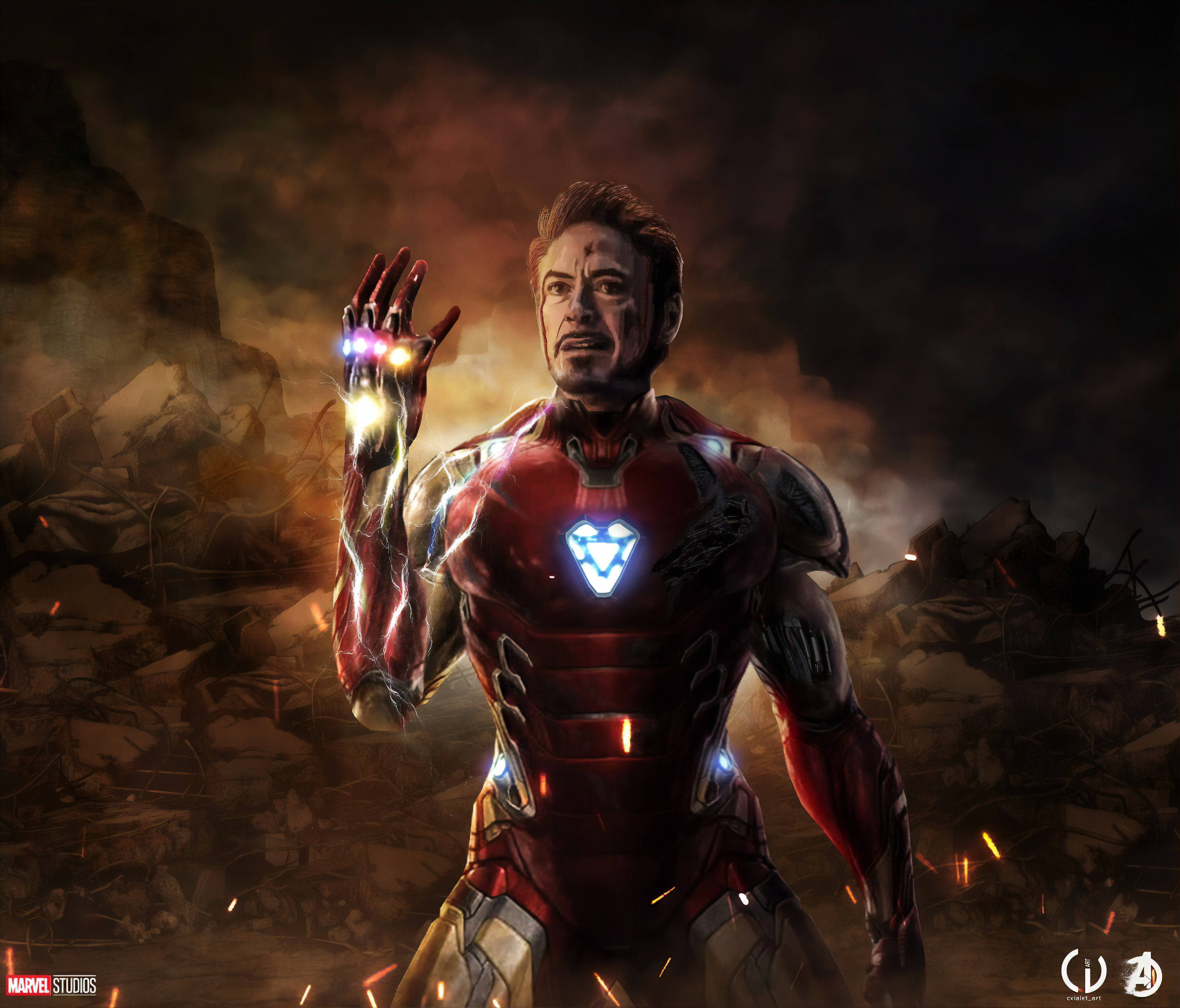 Щелчок Железного человека 4K Marvel iPhone Обои