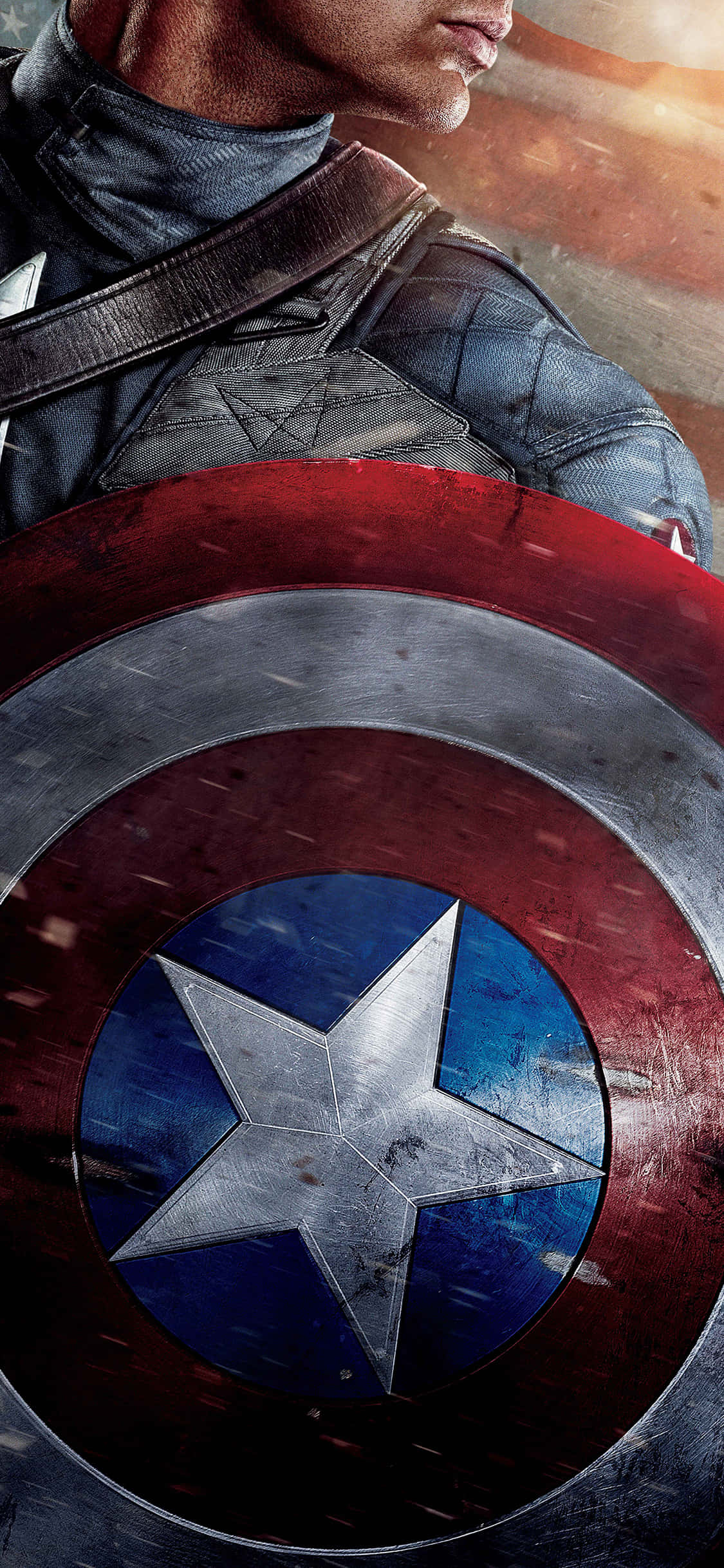 Фон со щитом героя MCU Капитана Америки Обои