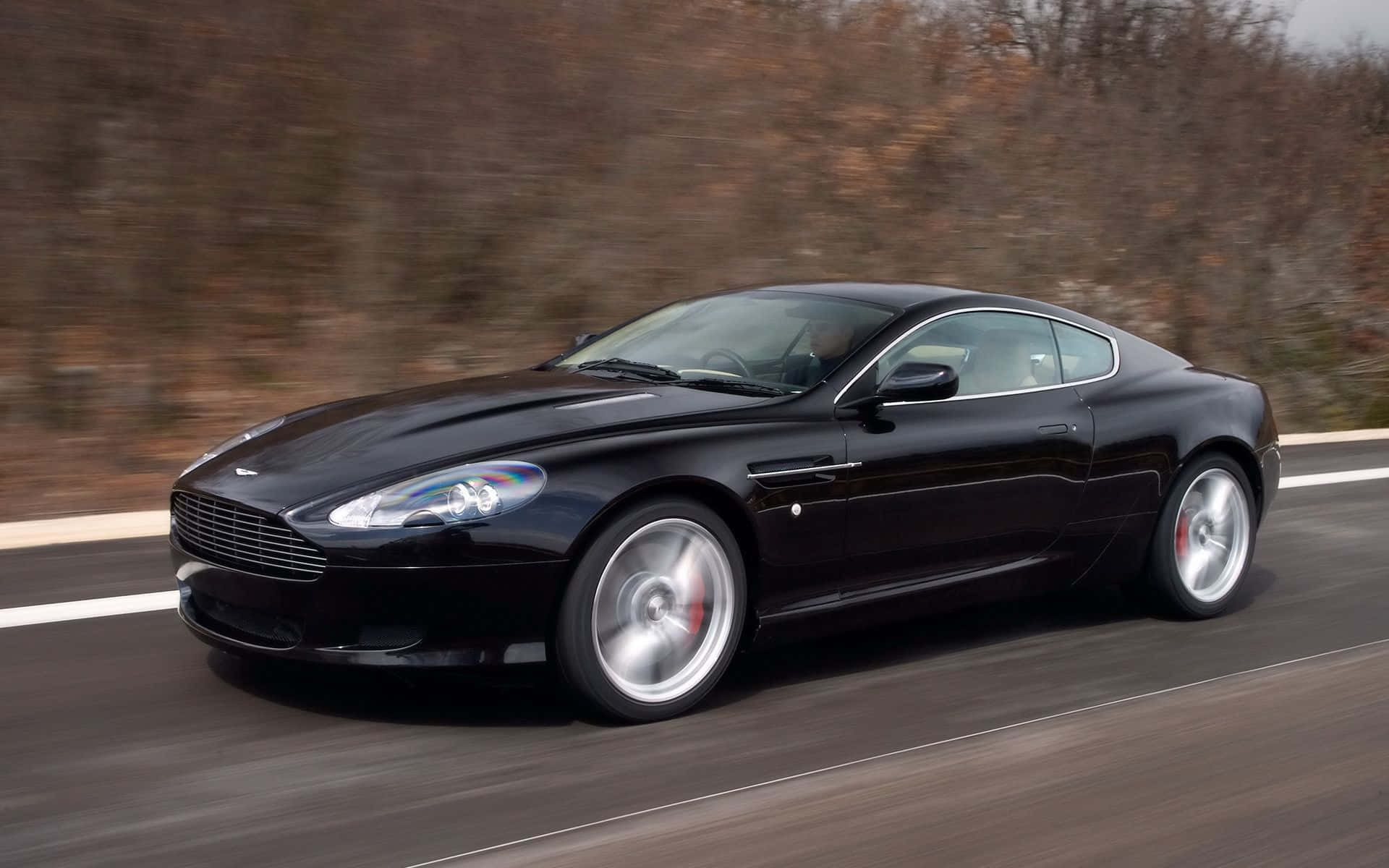 Элегантный Aston Martin DB9 на открытой дороге Обои