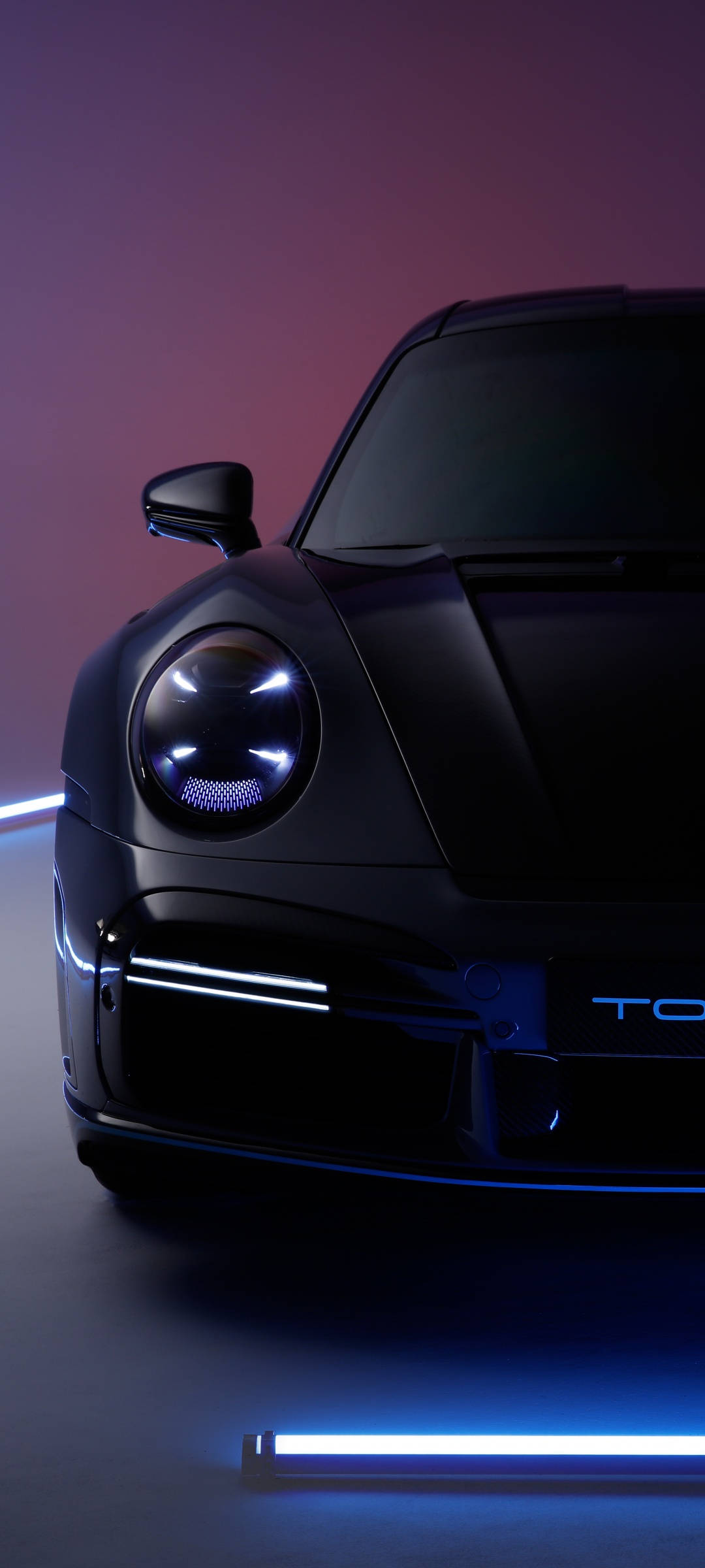 Элегантный чёрный Porsche 911 Обои