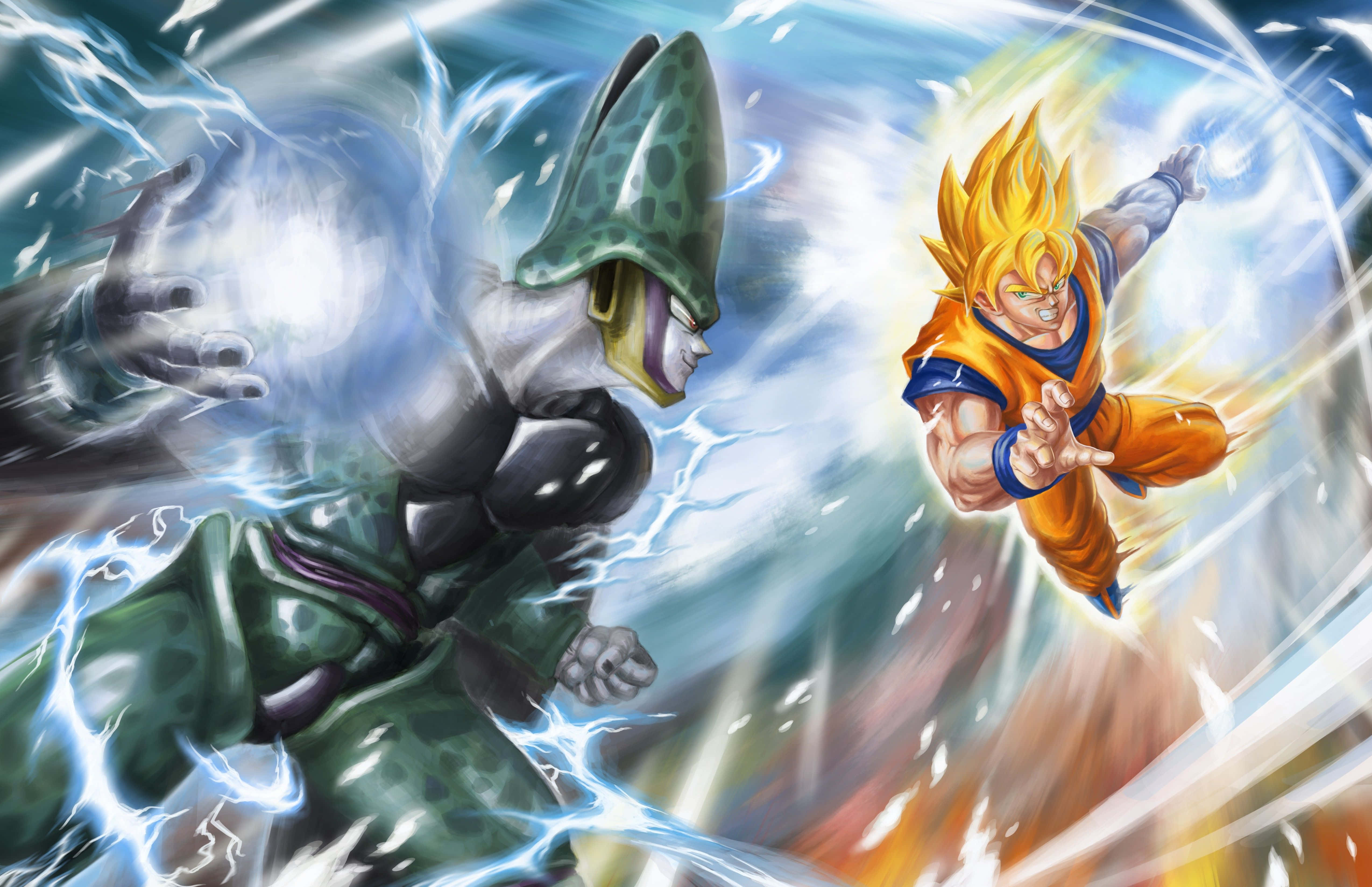 Эпическая битва Гоку и Вегеты в Dragon Ball Z Обои