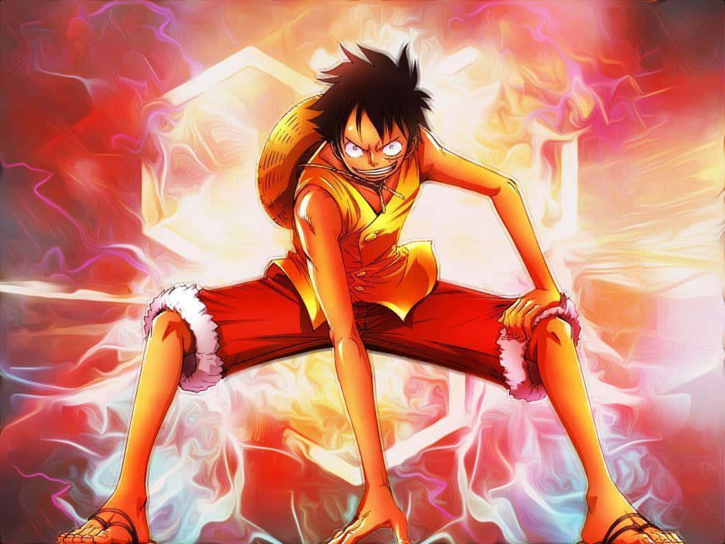 Эпичный Люффи из One Piece пробивает пол Обои