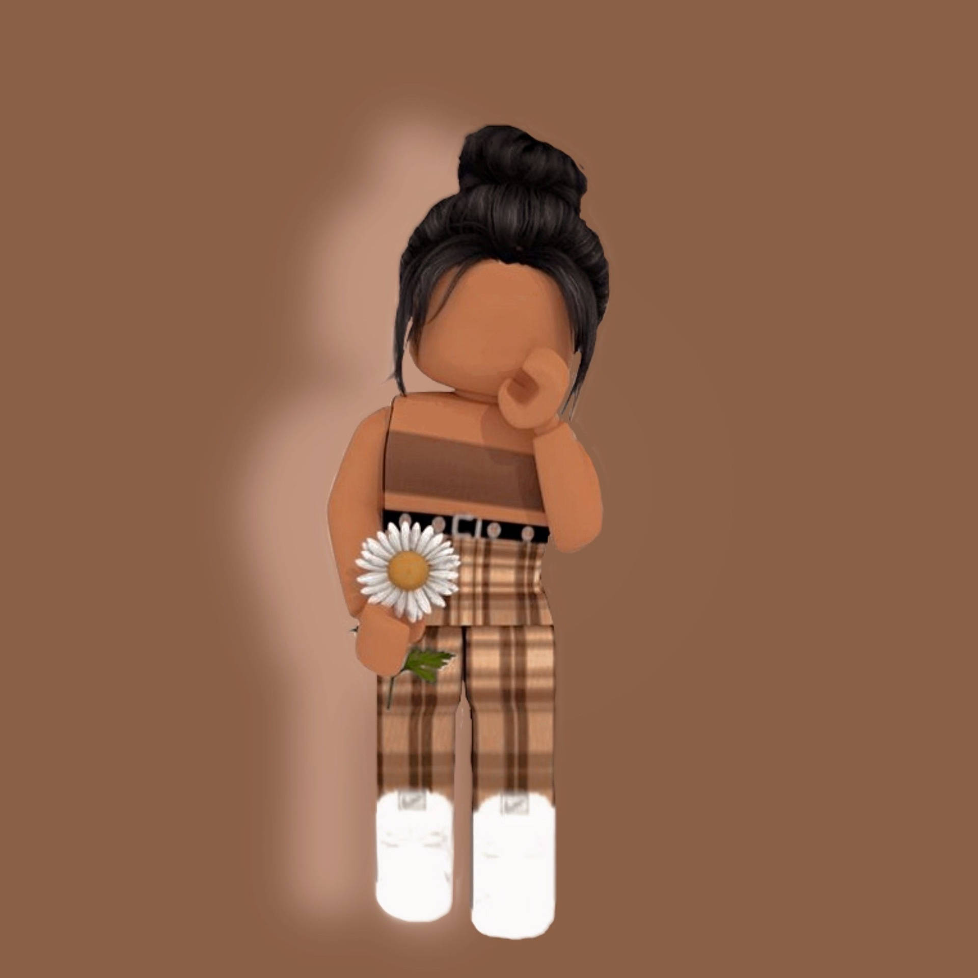 Эстетичная девушка из Roblox с белым цветком — Эстетичная девушка Обои