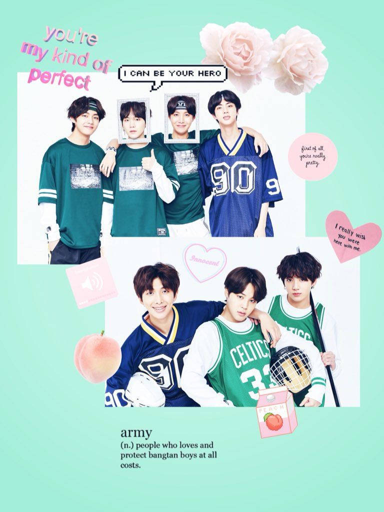 Эстетичная коллаж BTS VSCO Обои