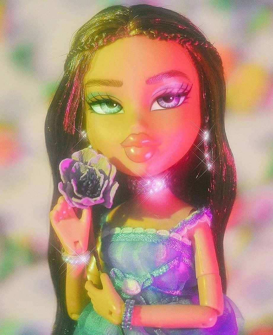 Эстетичная кукла Bratz с радугой Обои