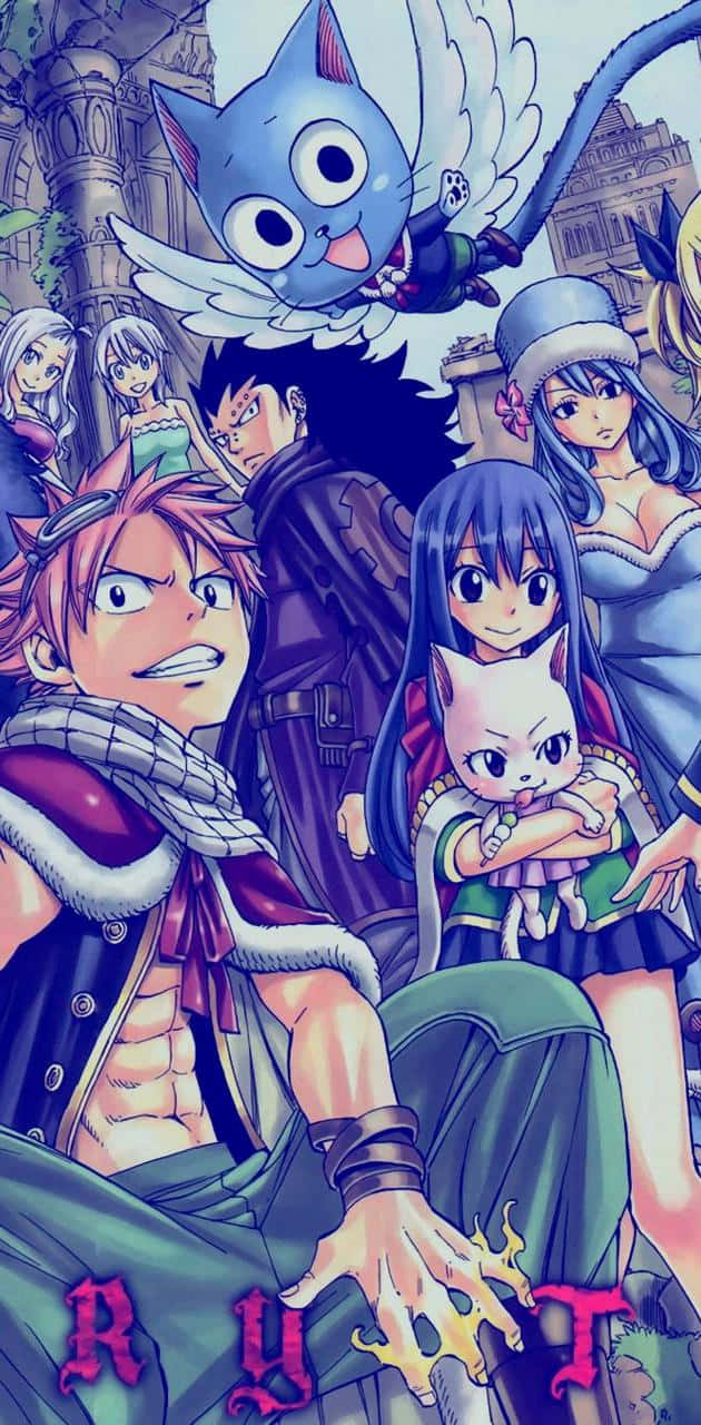 Эстетичная цветная разворота Fairy Tail Обои