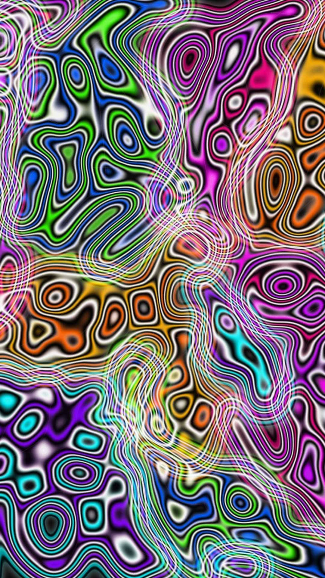 Эстетичные триповые разноцветные кляксы Обои