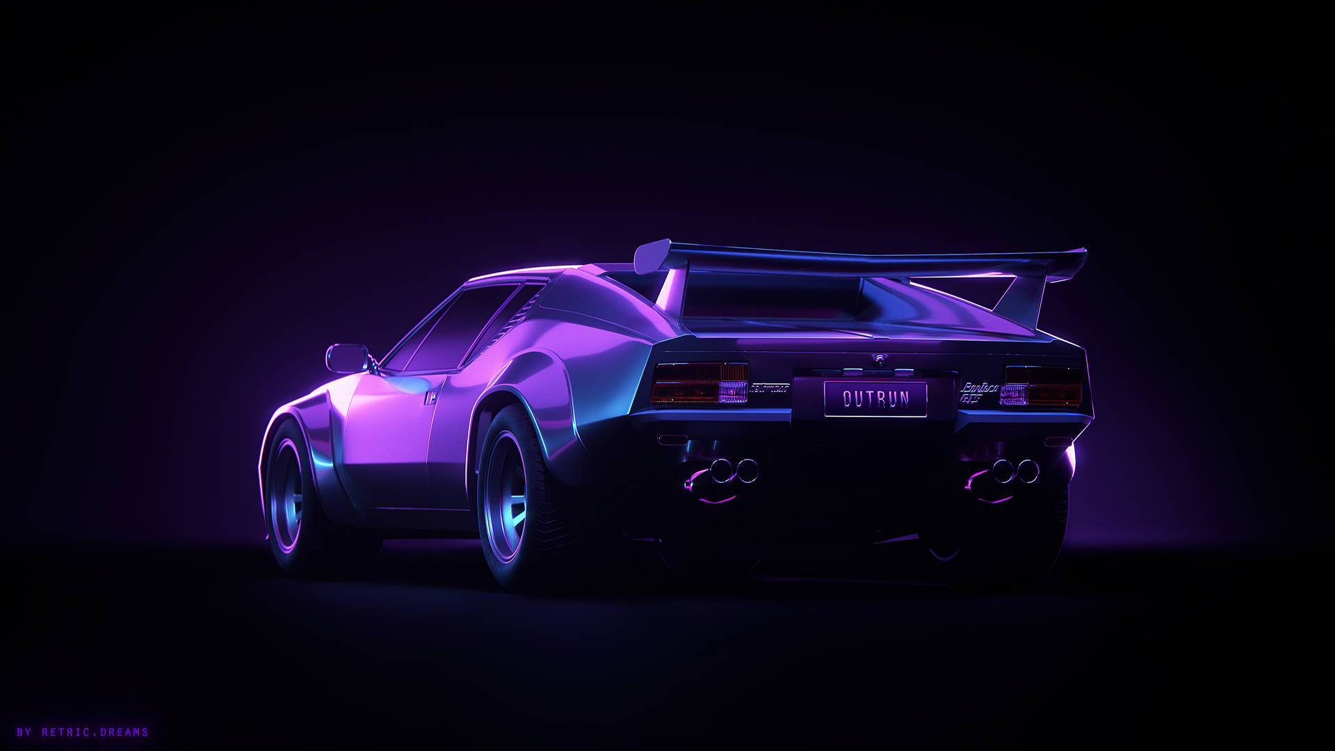 Эстетичный Pontiac в фиолетовом цвете 4K — Крутые машины гиф Обои