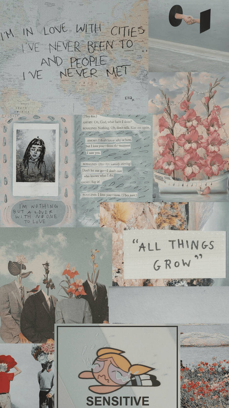 Эстетичный коллаж с цитатами Обои