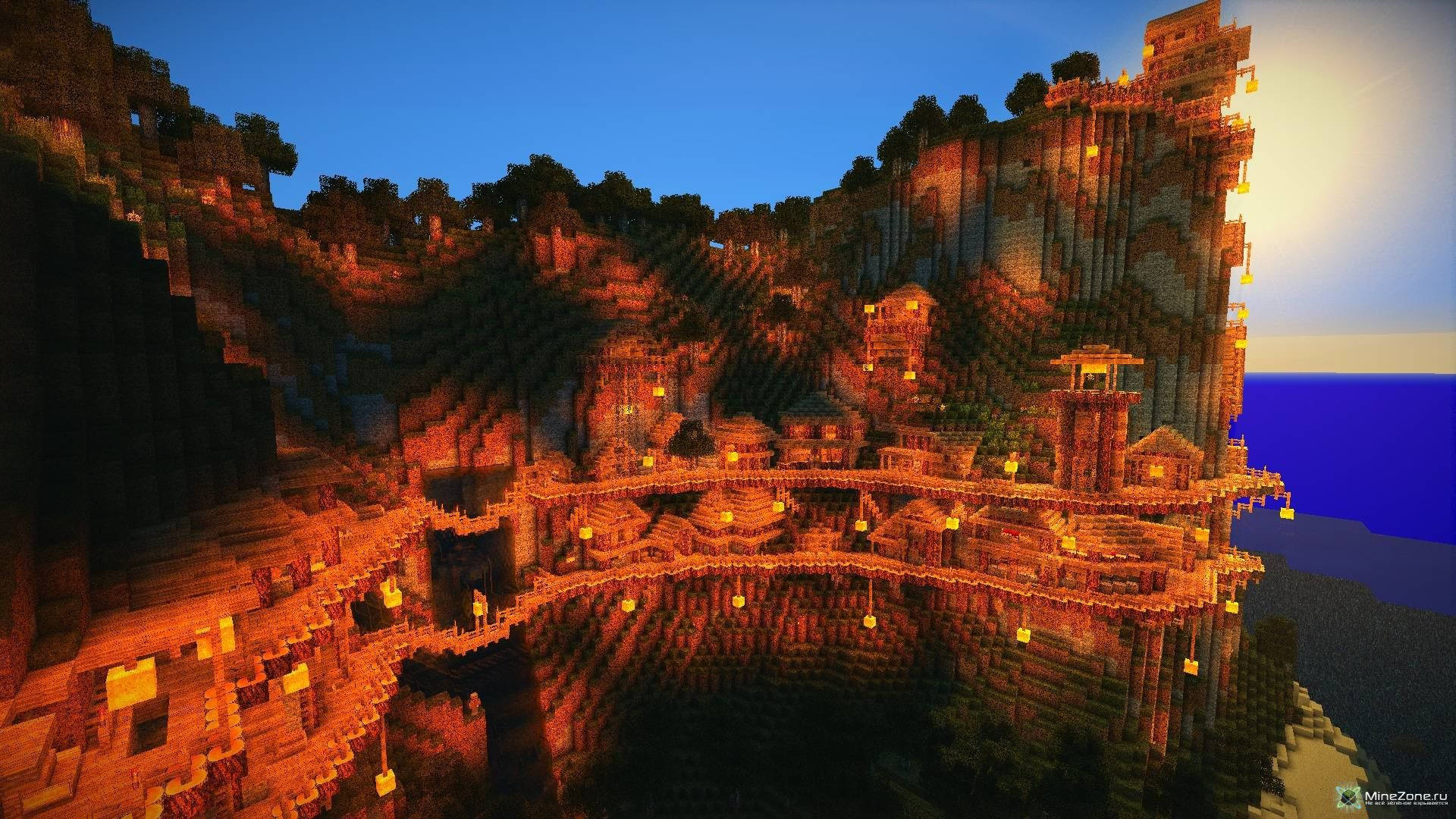 Эстетичный коричневый замок Minecraft Обои
