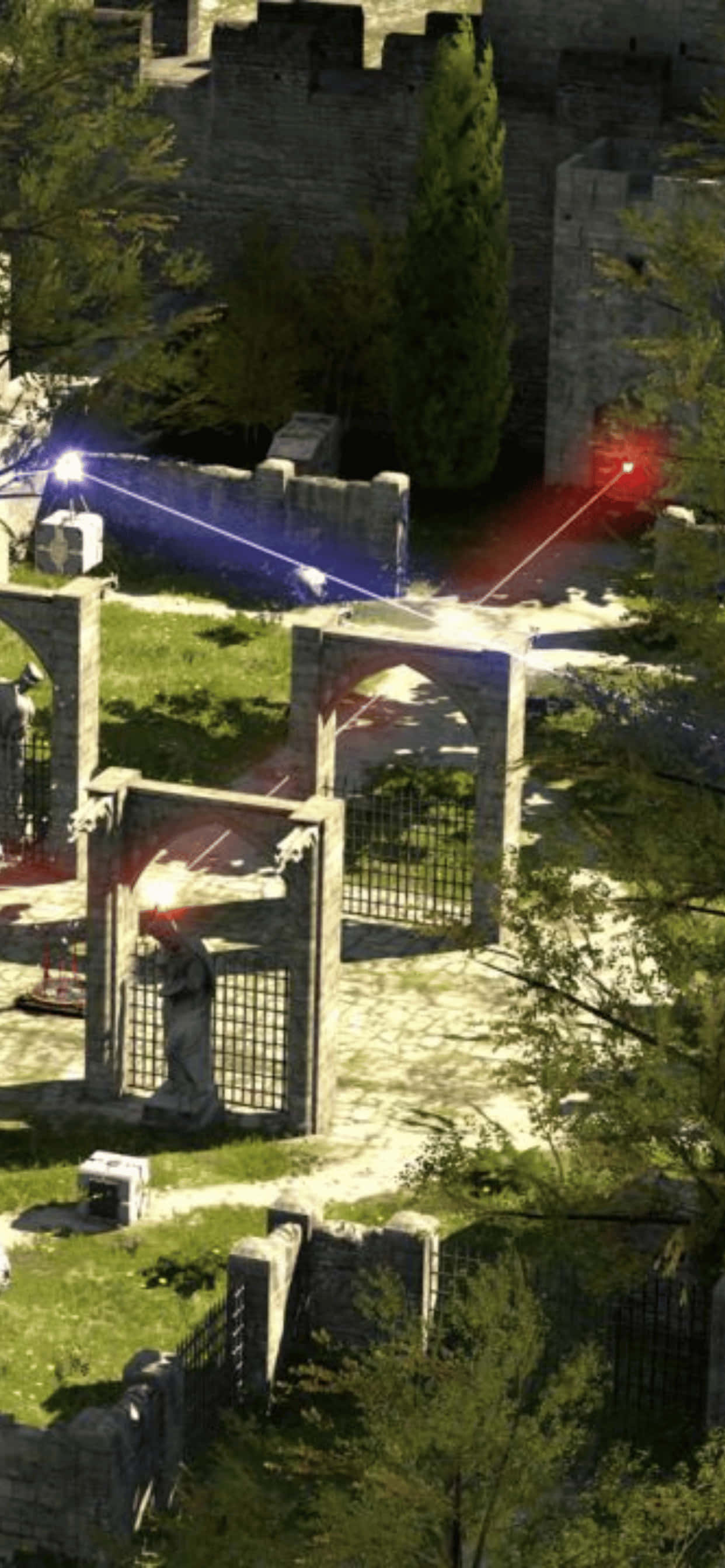 Яркое сияние игры The Talos Principle на экране iPhone XS Max Обои