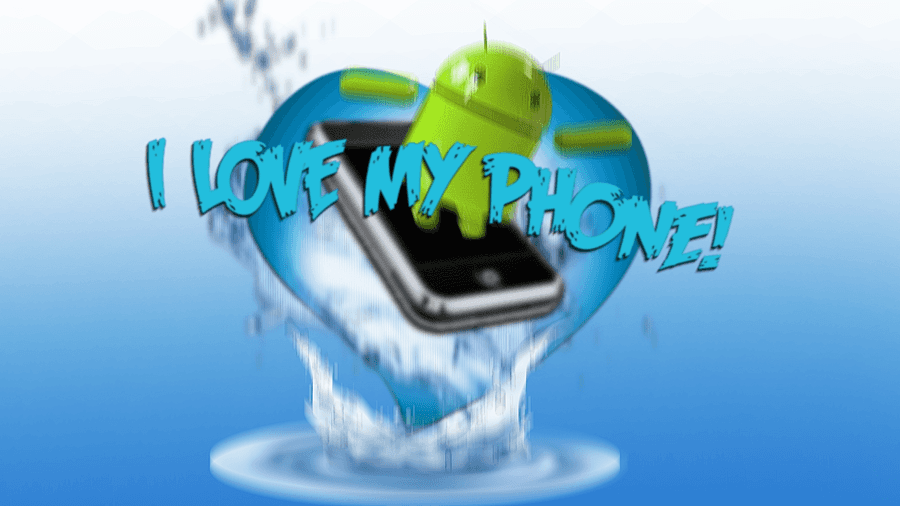 Синий, Вода, Всплеск воды, Сердце, Android, Робот Android, iPhone, Синее сердце, Телефон