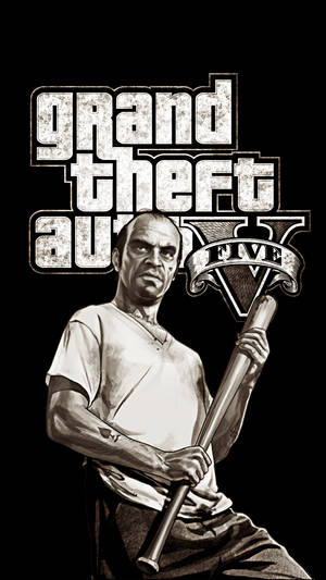 1080P GTA 5 Тревор Филипс черно-белый — GTA Обои