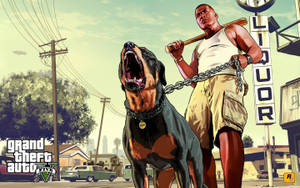1080P GTA 5 Франклин Клинтон Чоп — GTA Обои