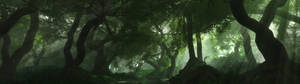 3840x1080 HD Двойной монитор Лес
