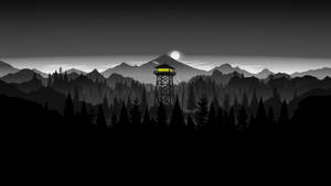 4K Firewatch Черные горы и леса — Темный лес гиф Обои