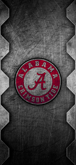 Alabama Crimson Tide искусство царапанного металла обои — iPhone 13 Mini Обои