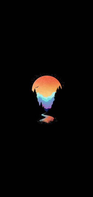 Amoled Горные ручьи — Samsung S23 Ultra Обои