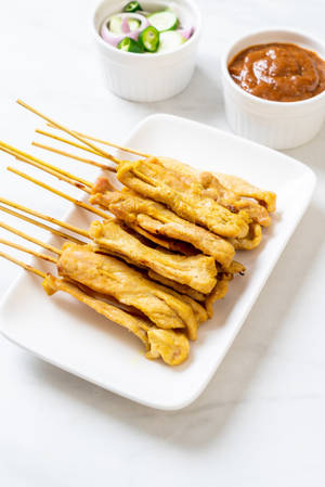 Appetizing Chicken Satay Asian Food — Huawei MatePad Air (2025) Обои