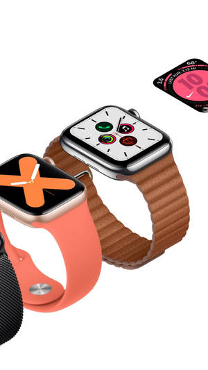 Обои с Apple Watch и лососево-розовым резиновым ремешком — Apple Watch Обои